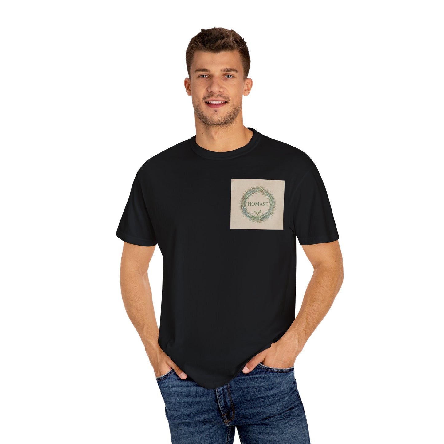 Eco-Friendly Unisex Garment-Dyed T-Shirt with Artistic Design