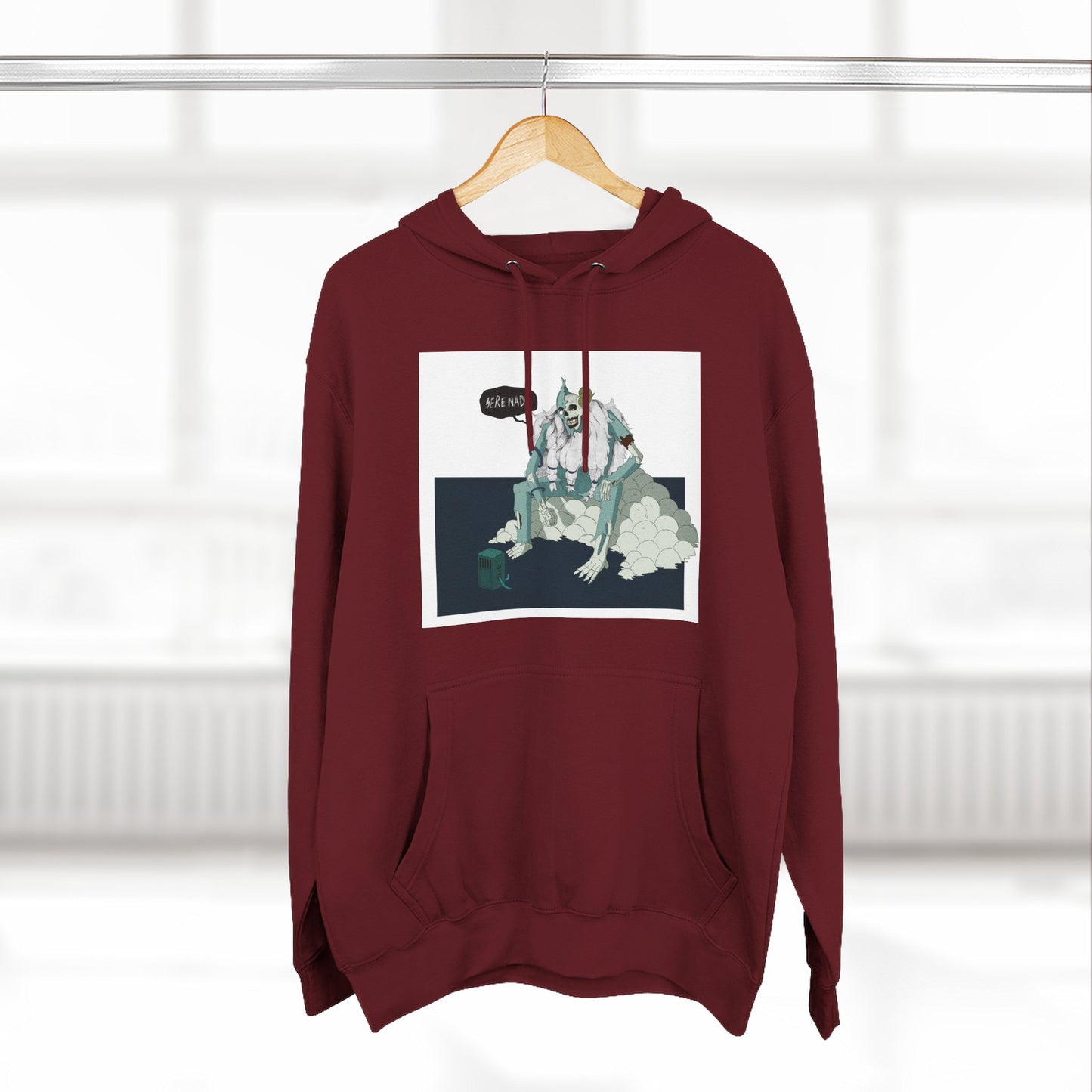 Artistic Fleece Hoodie with 'Homase' Design - Cozy Casual Wear