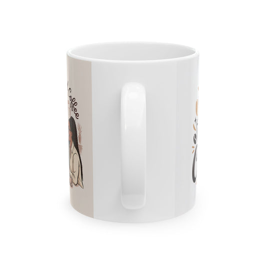 Friends & Coffee Ceramic Mug - Perfect for Conversations