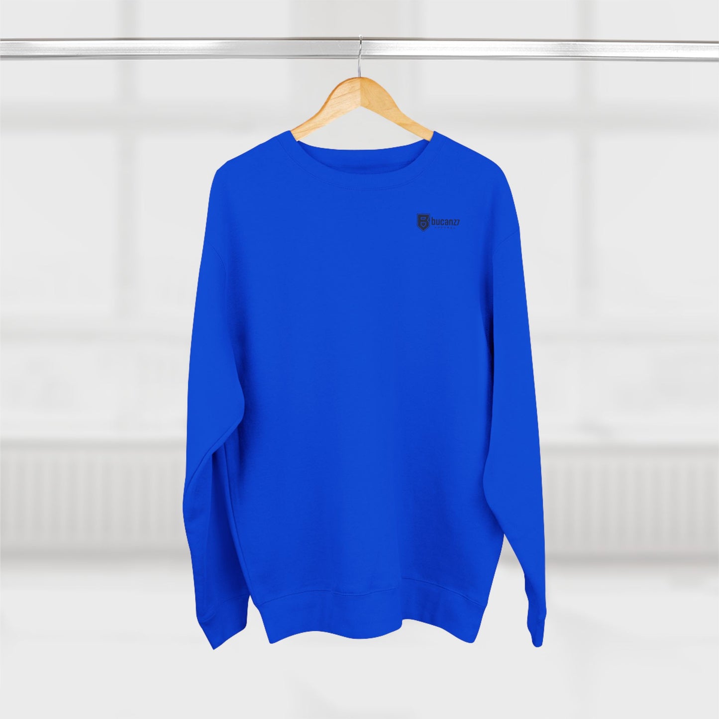 Never Back Down Crewneck Sweatshirt — Lion Emblem Motivational Pullover