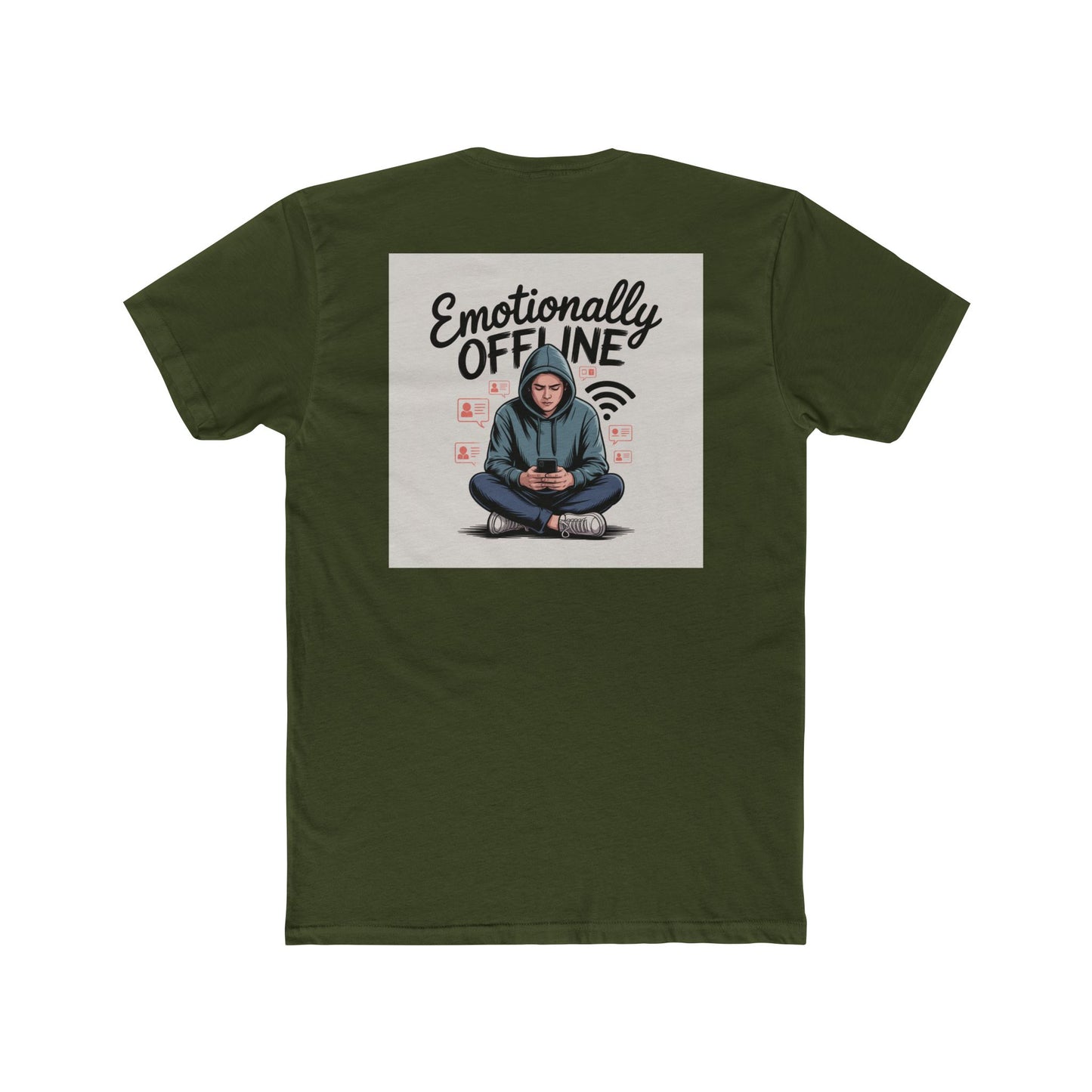Emotionally Offline Tee — Graphic Casual Crew Shirt
