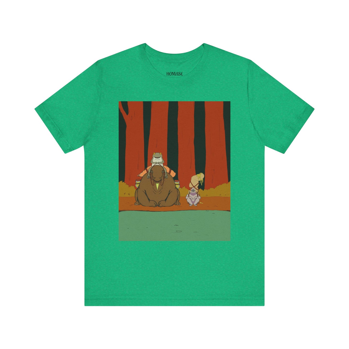 Whimsical Nature Adventure Tee, Cartoon Character Shirt, Graphic Tee for Nature Lovers, Cute Gift for Kids, Unisex Short Sleeve T-Shirt