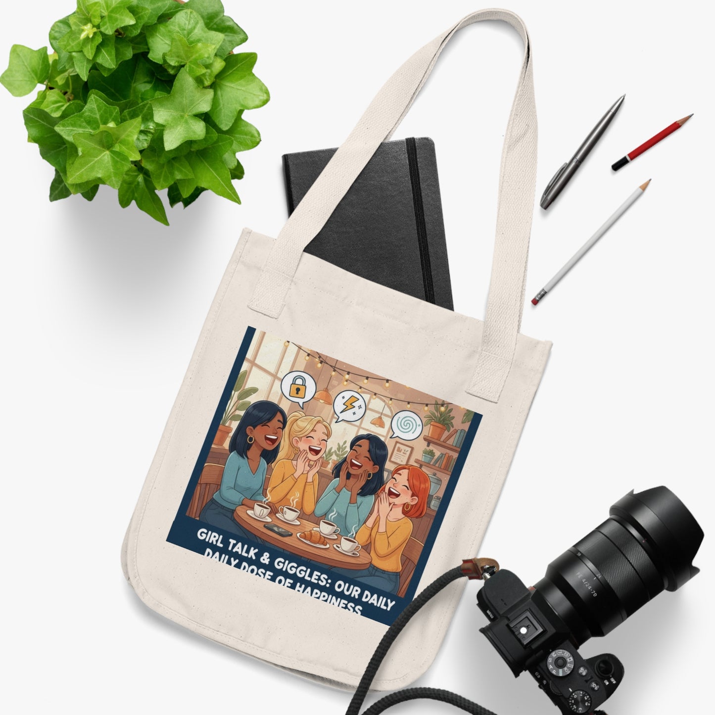 Vibrant Organic Canvas Tote Bag - Perfect for Friends & Fun Gatherings