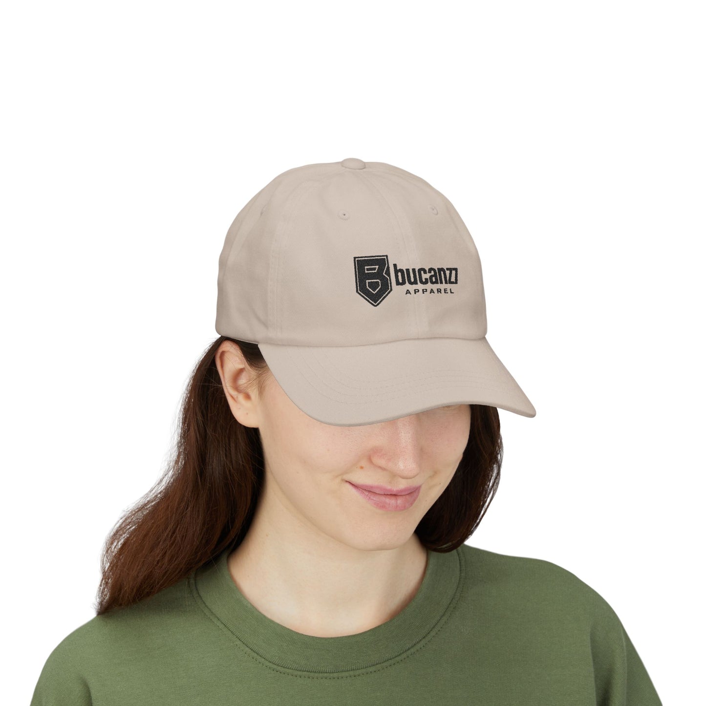 Bucanzz Embroidered Classic Dad Cap – White Adjustable Logo Hat