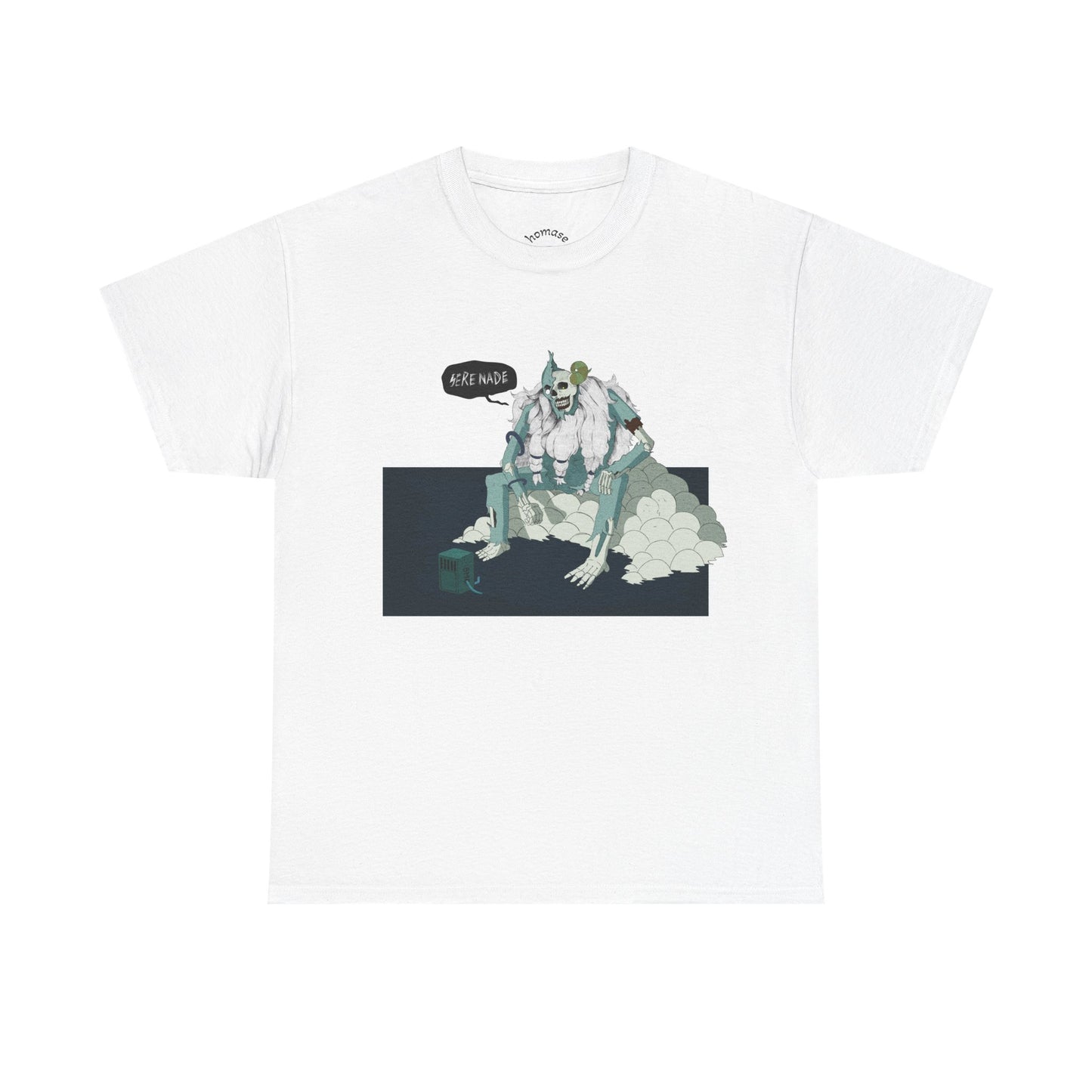T-Shirt — Surreal Frog Monster Illustration with ‘Why Not?’ Speech Bubble