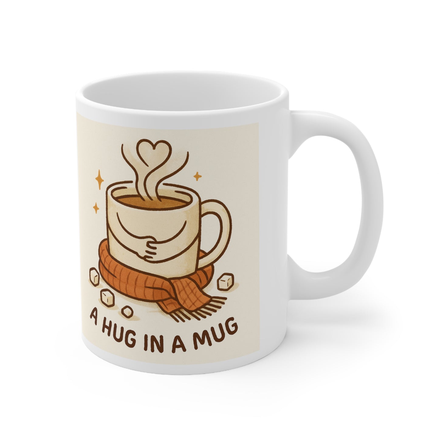 A Hug in a Mug Coffee Mug — Cute Cozy Ceramic Cup (11oz & 15oz)
