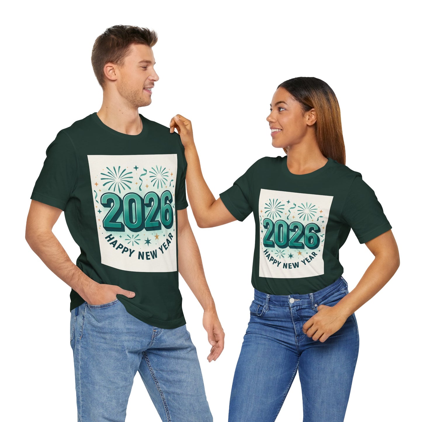 2026 Happy New Year T-Shirt — Festive Fireworks Celebration Tee