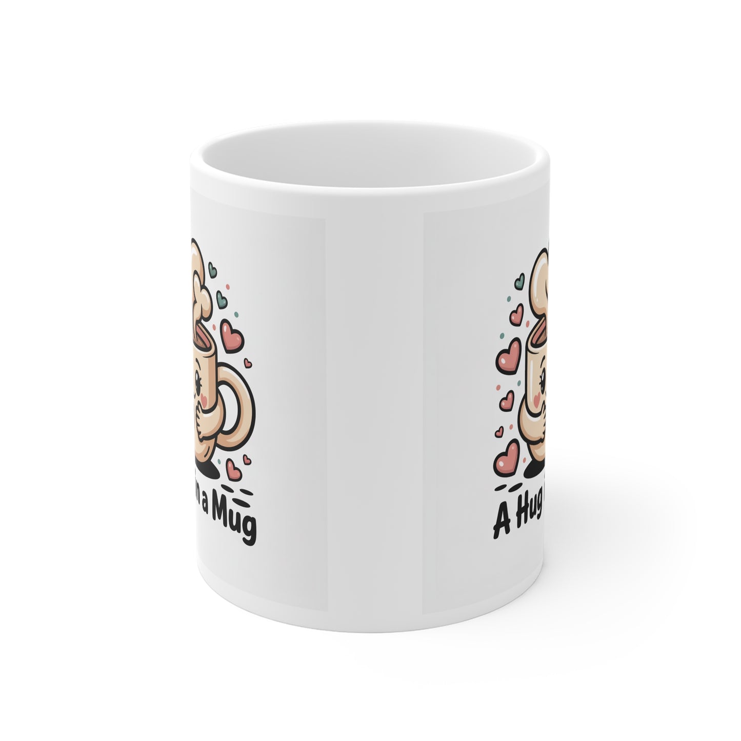 Personalized Name Mug — 'Mylene' Floral Monogram & 'A Hug in a Mug' Cute Coffee Cup