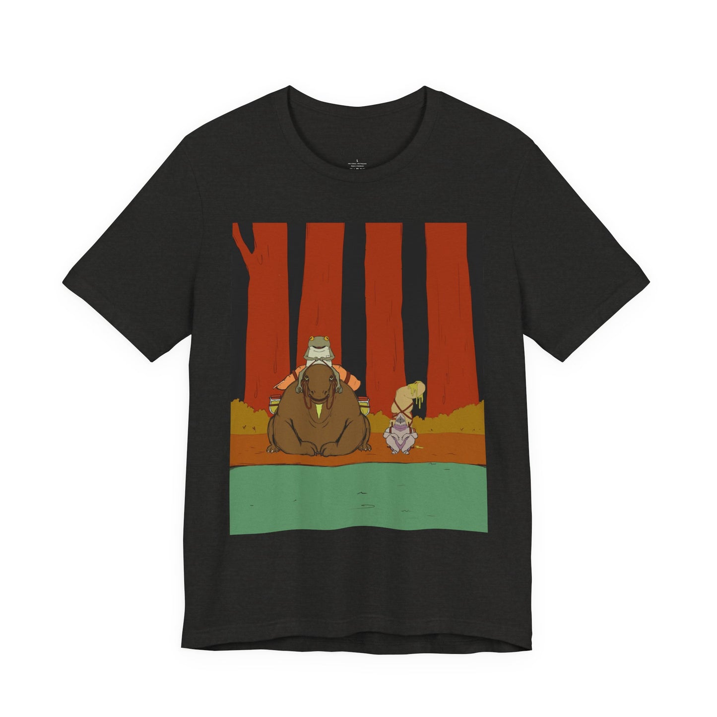 Whimsical Nature Adventure Tee, Cartoon Character Shirt, Graphic Tee for Nature Lovers, Cute Gift for Kids, Unisex Short Sleeve T-Shirt