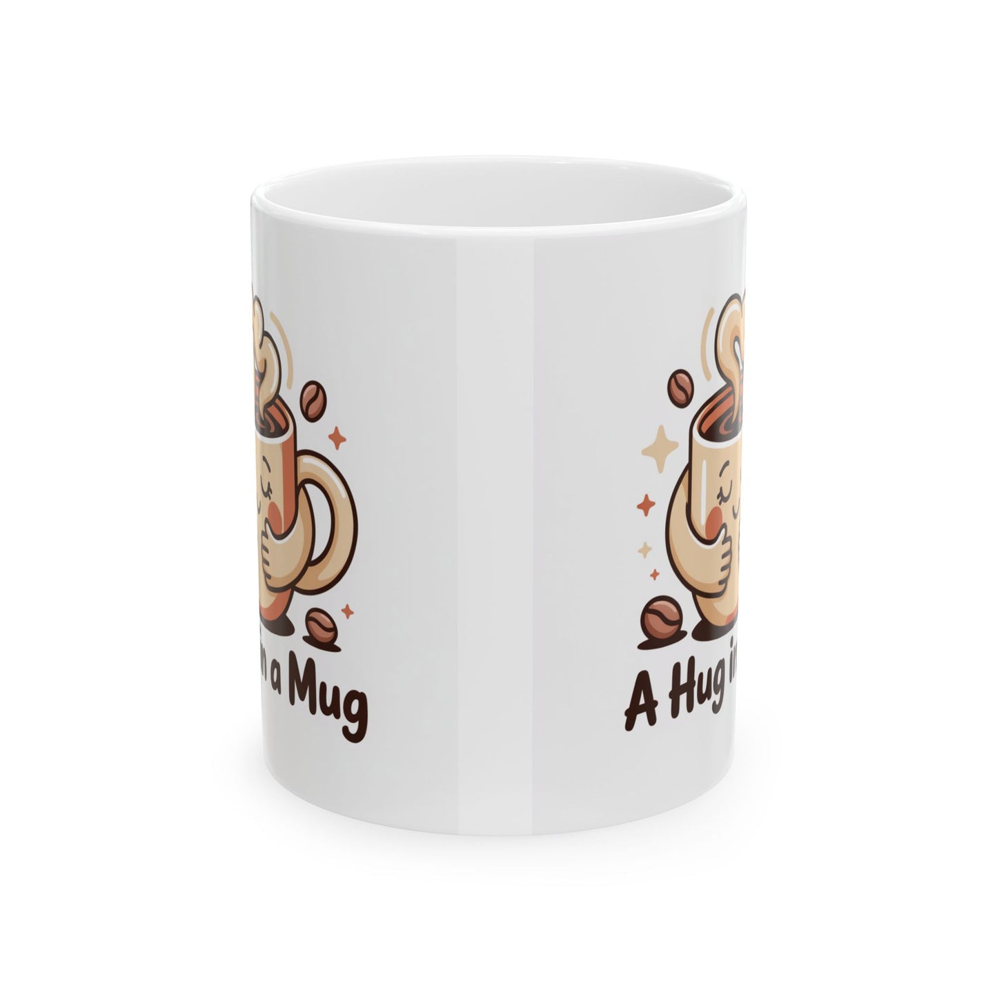 A Hug in a Mug Ceramic Coffee Mug - Cute Coffee Cup Gift for Cozy Moments