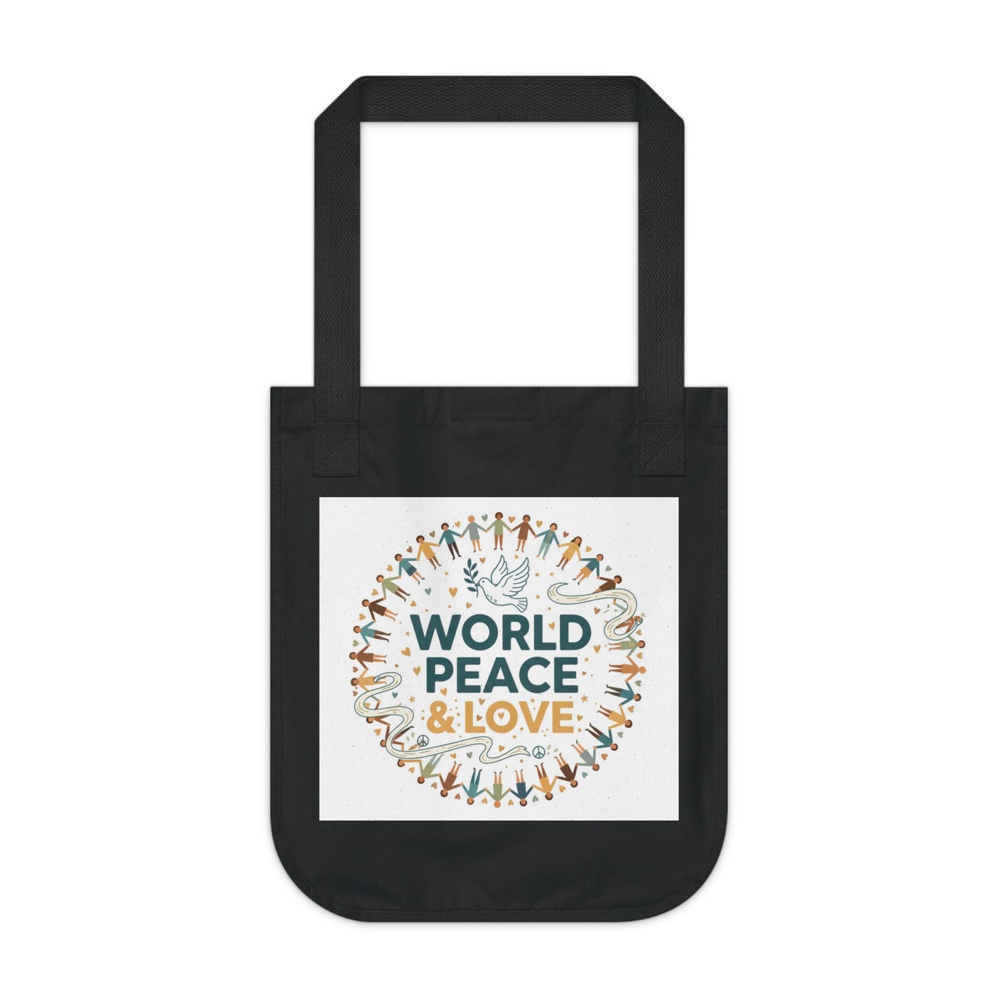 World Peace & Love Organic Canvas Tote Bag