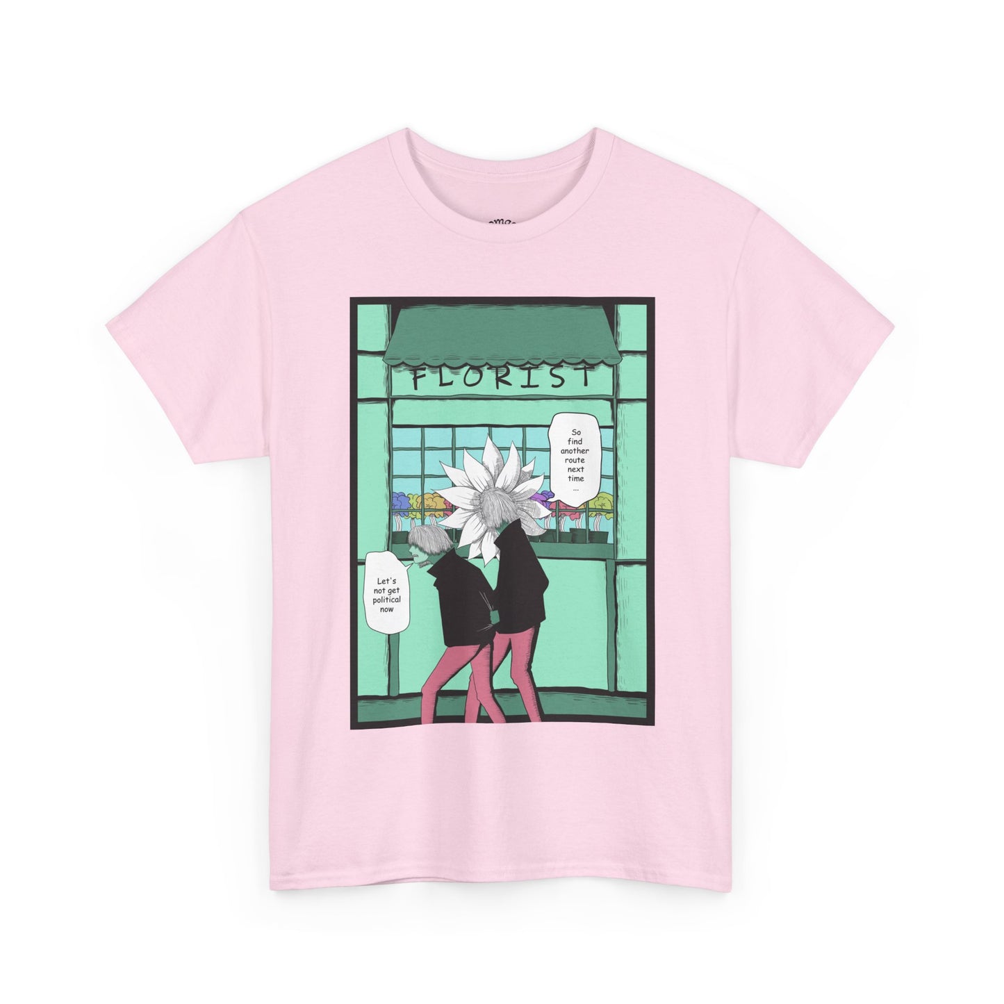 Floral Heads Comic Tee – 'Florist' Graphic T-Shirt