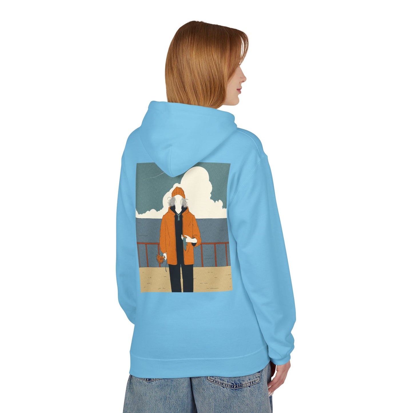 Cozy Unisex Fleece Hoodie with Nature Wreath Design