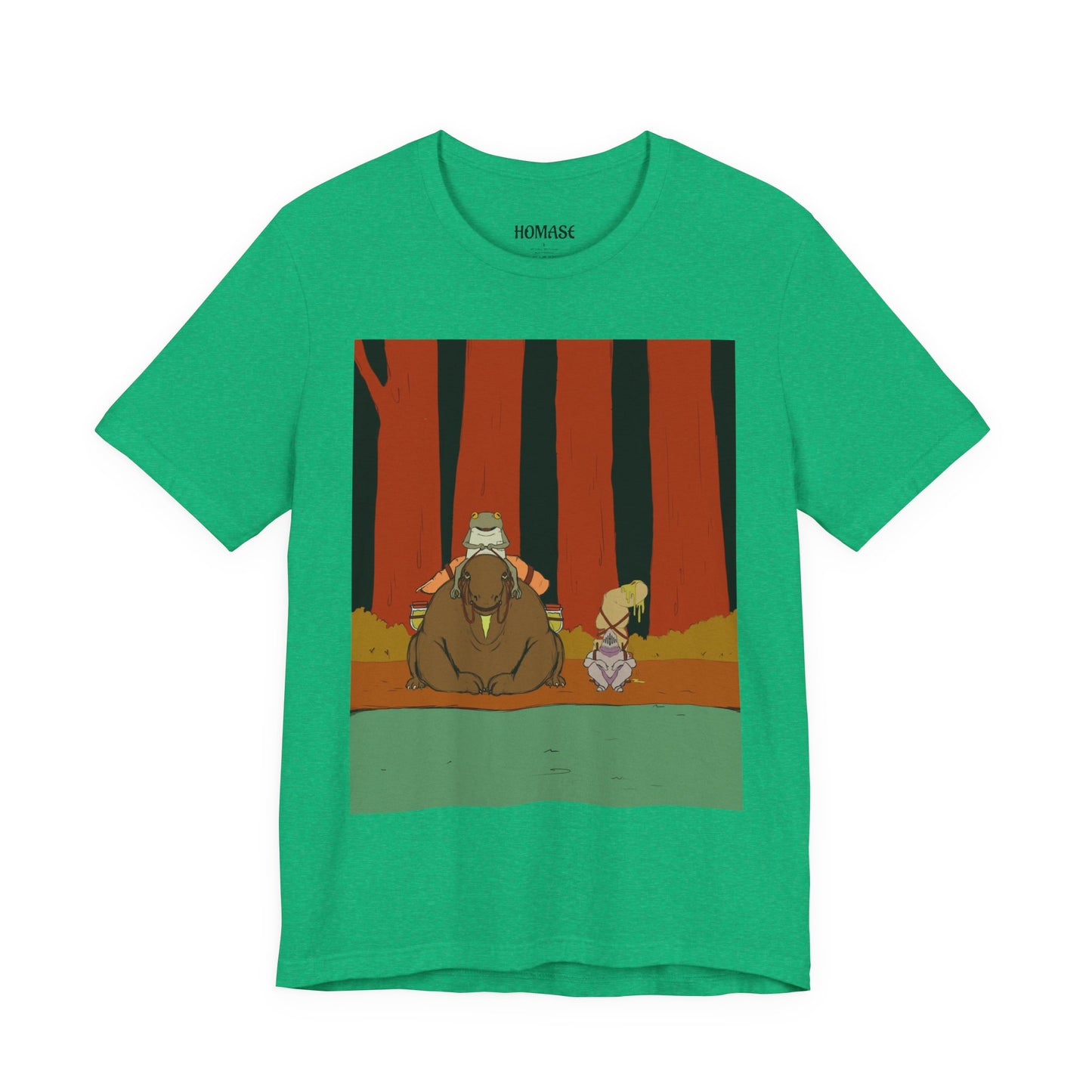 Whimsical Nature Adventure Tee, Cartoon Character Shirt, Graphic Tee for Nature Lovers, Cute Gift for Kids, Unisex Short Sleeve T-Shirt