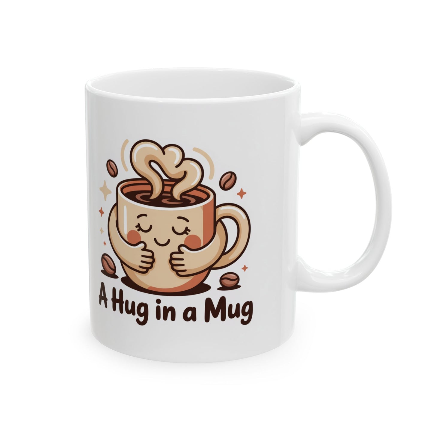 A Hug in a Mug Ceramic Coffee Mug - Cute Coffee Cup Gift for Cozy Moments