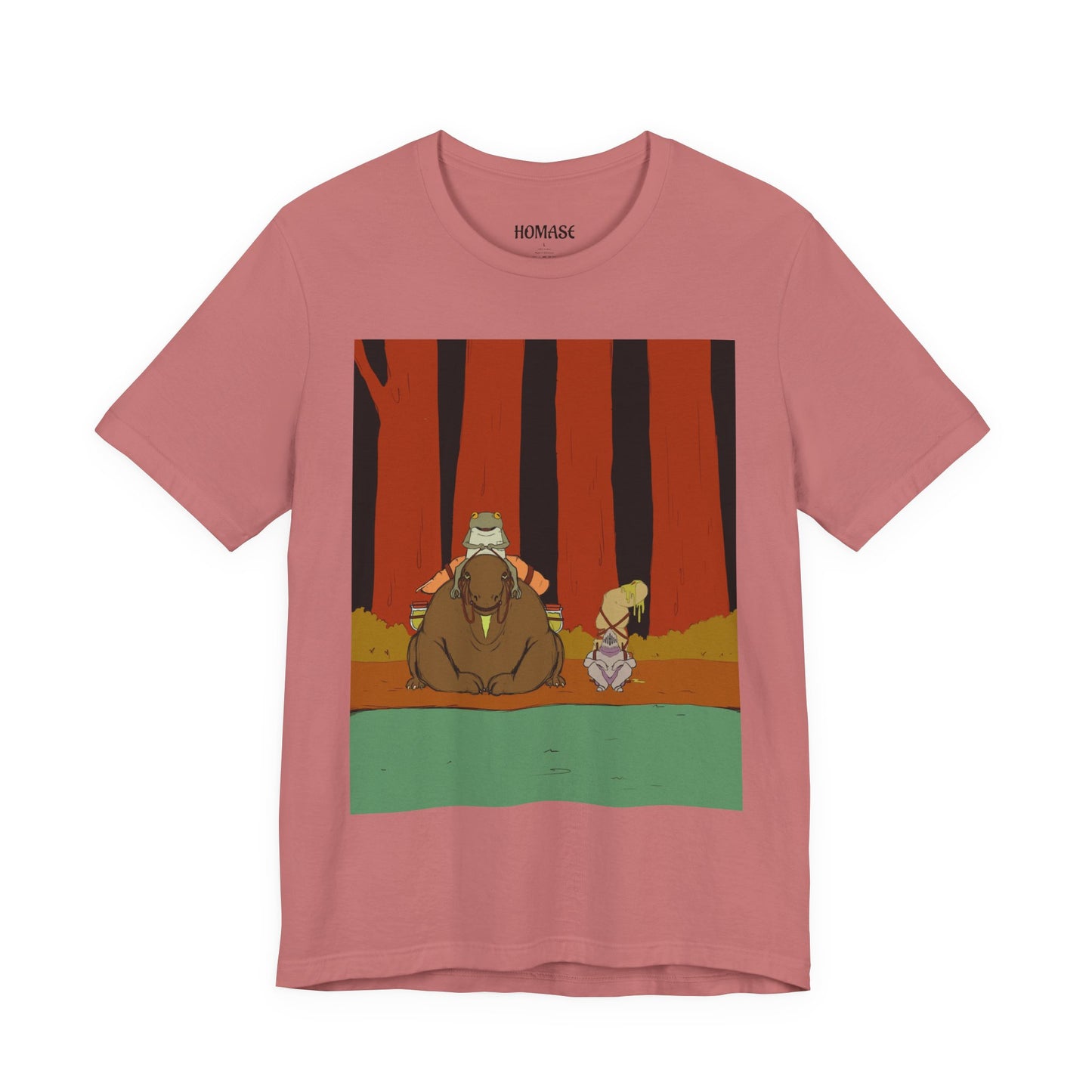 Whimsical Nature Adventure Tee, Cartoon Character Shirt, Graphic Tee for Nature Lovers, Cute Gift for Kids, Unisex Short Sleeve T-Shirt