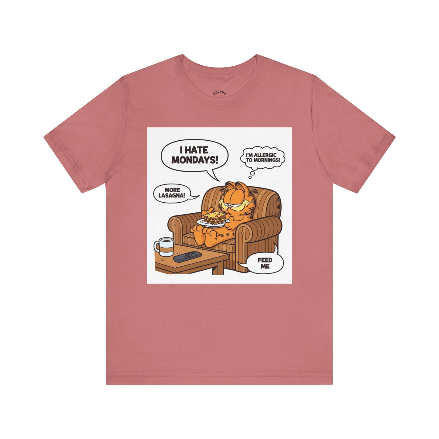 Garfield-Inspired Unisex Tee: I Hate Mondays, Perfect Gift for Cat Lovers, Fun Casual Wear, Humor Tee, Lazy Sunday Shirt, Gift for Him/Her