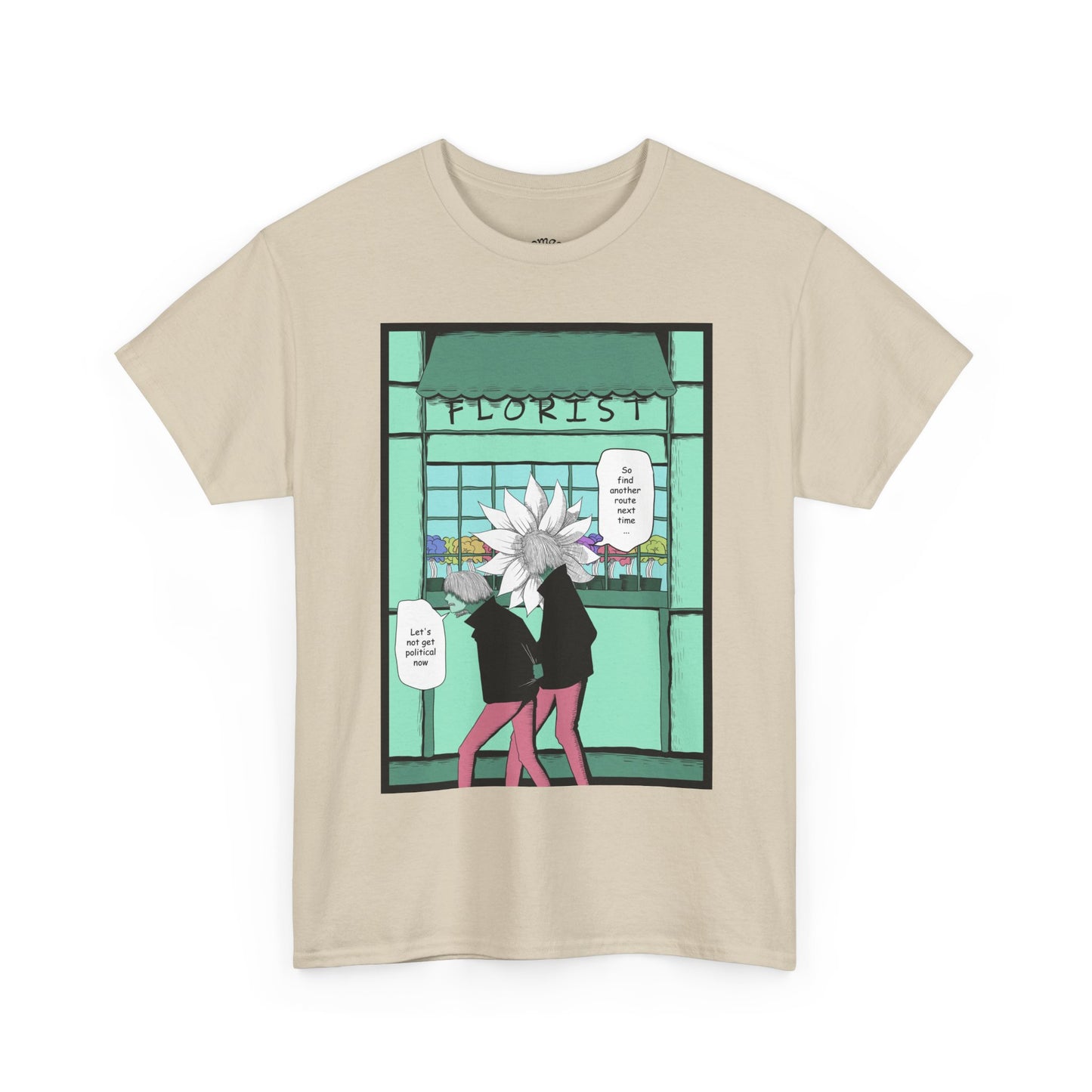 Floral Heads Comic Tee – 'Florist' Graphic T-Shirt