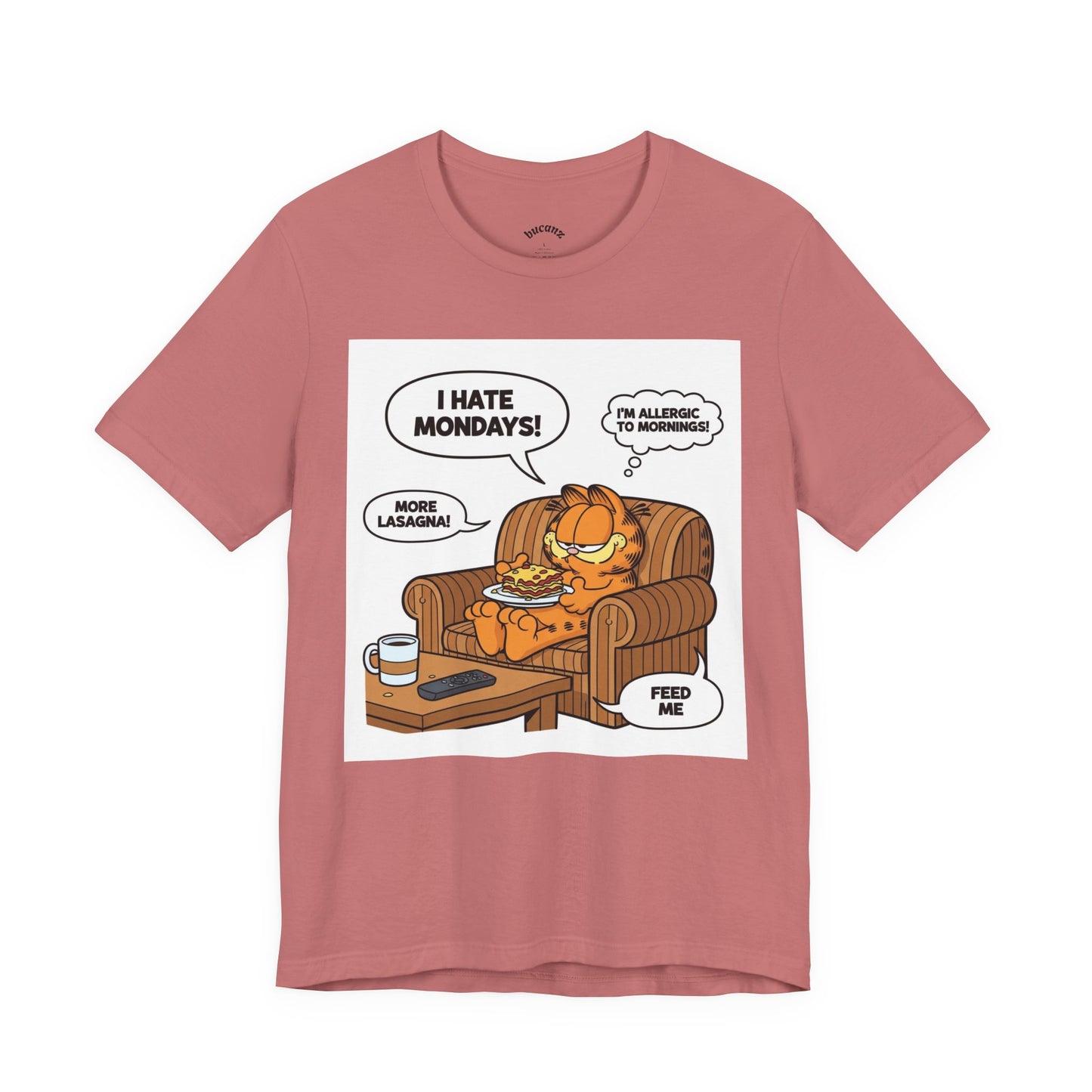 Garfield-Inspired Unisex Tee: I Hate Mondays, Perfect Gift for Cat Lovers, Fun Casual Wear, Humor Tee, Lazy Sunday Shirt, Gift for Him/Her