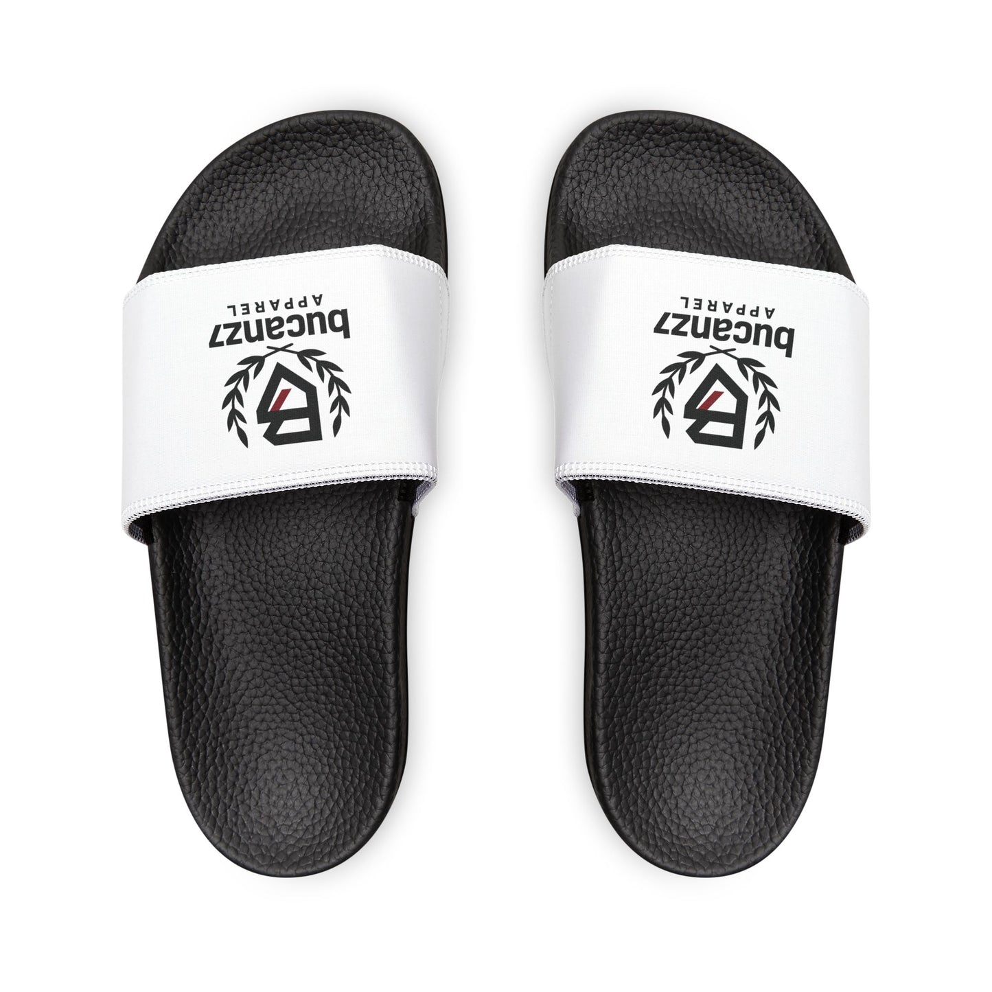 Women's Removable-Strap Slide Sandals — Adjustable White Leather Strap, Lightweight Comfort Slides