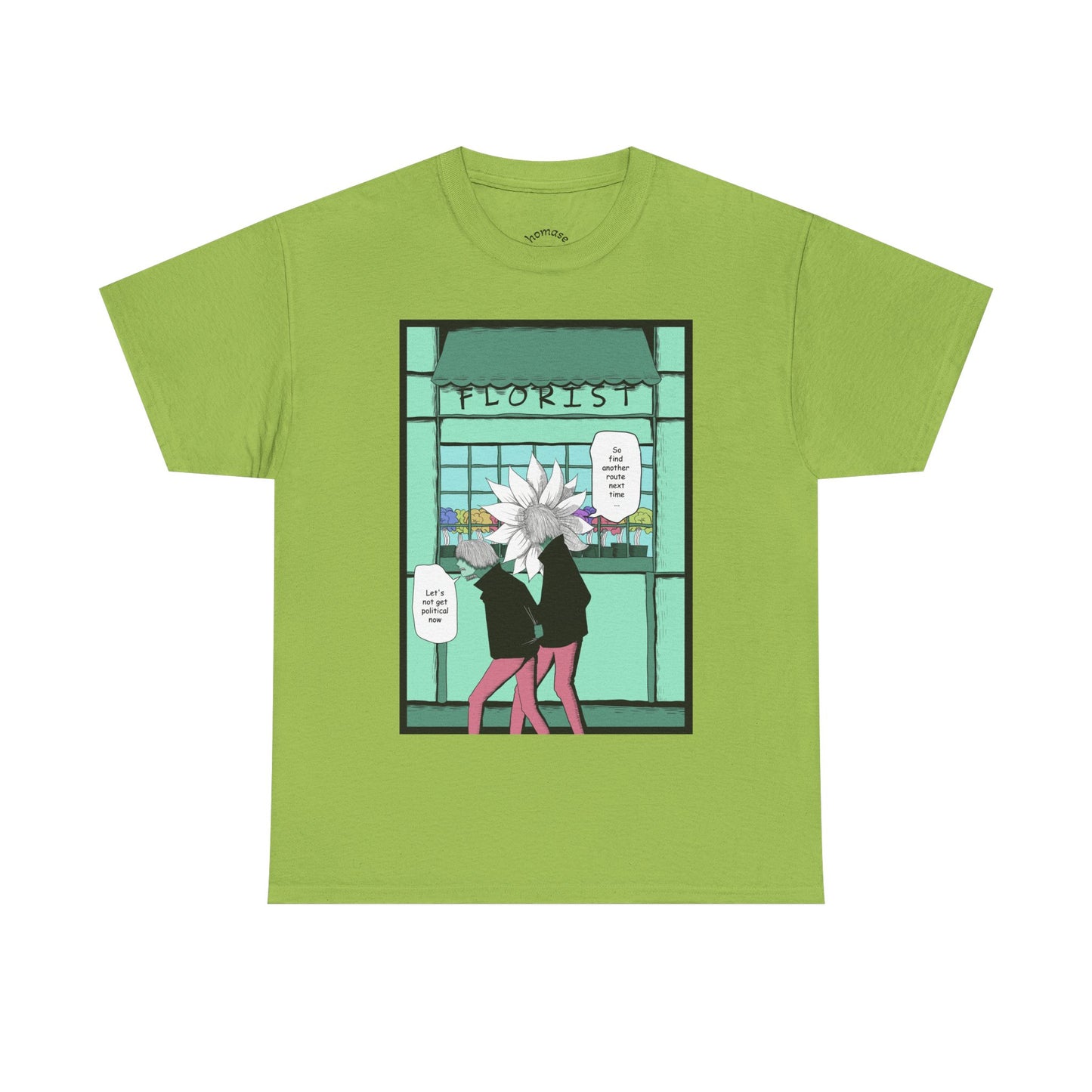 Floral Heads Comic Tee – 'Florist' Graphic T-Shirt