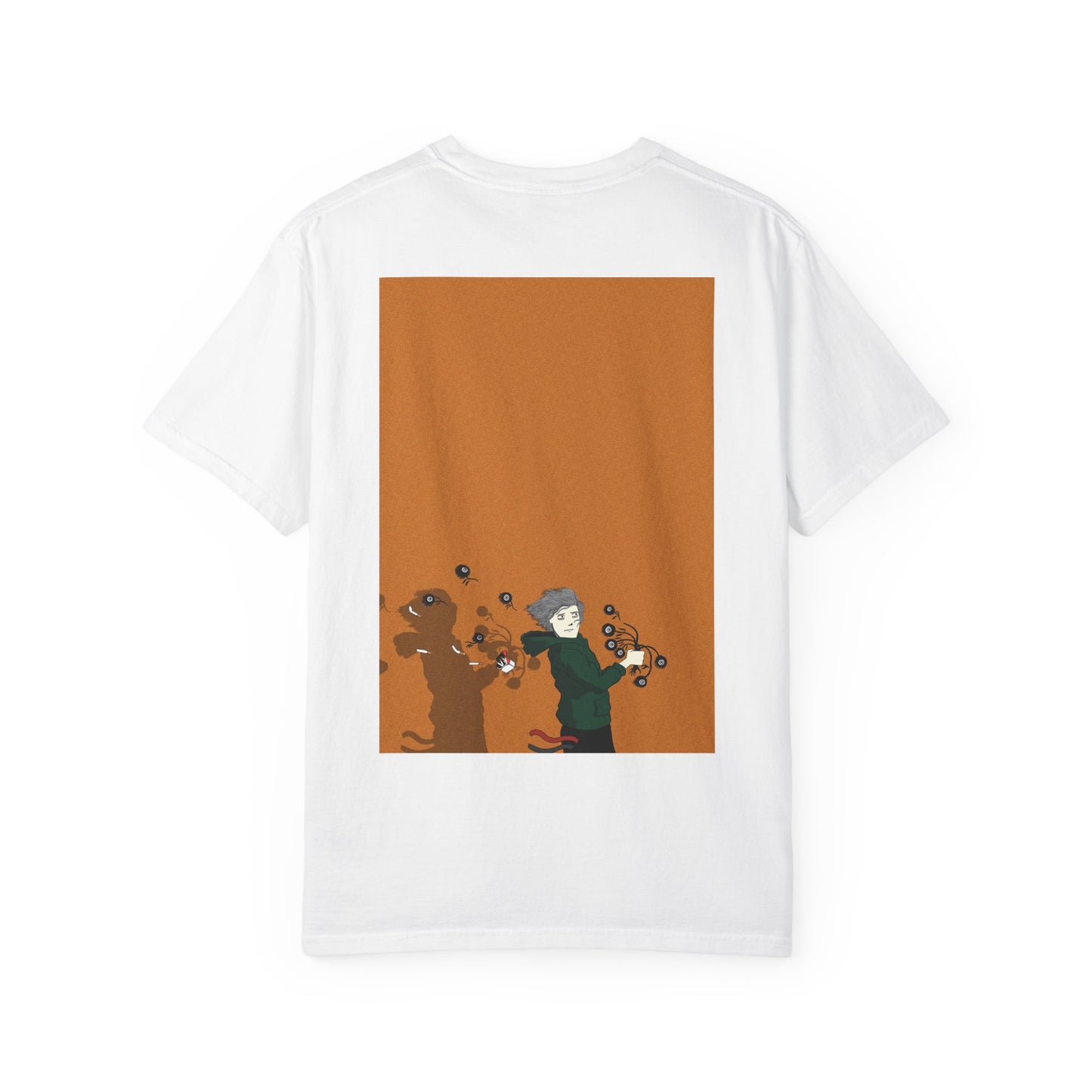 Eco-Friendly Unisex Garment-Dyed T-Shirt with Artistic Design