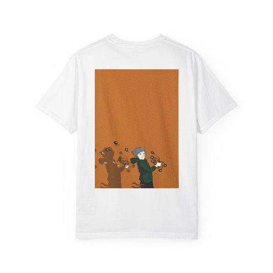 Eco-Friendly Unisex Garment-Dyed T-Shirt with Artistic Design