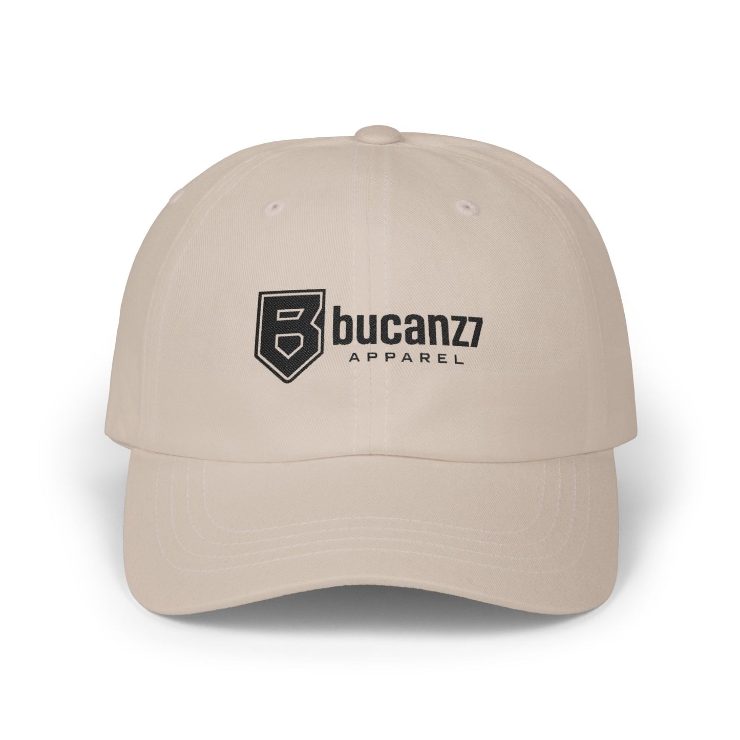 Bucanzz Embroidered Classic Dad Cap – White Adjustable Logo Hat