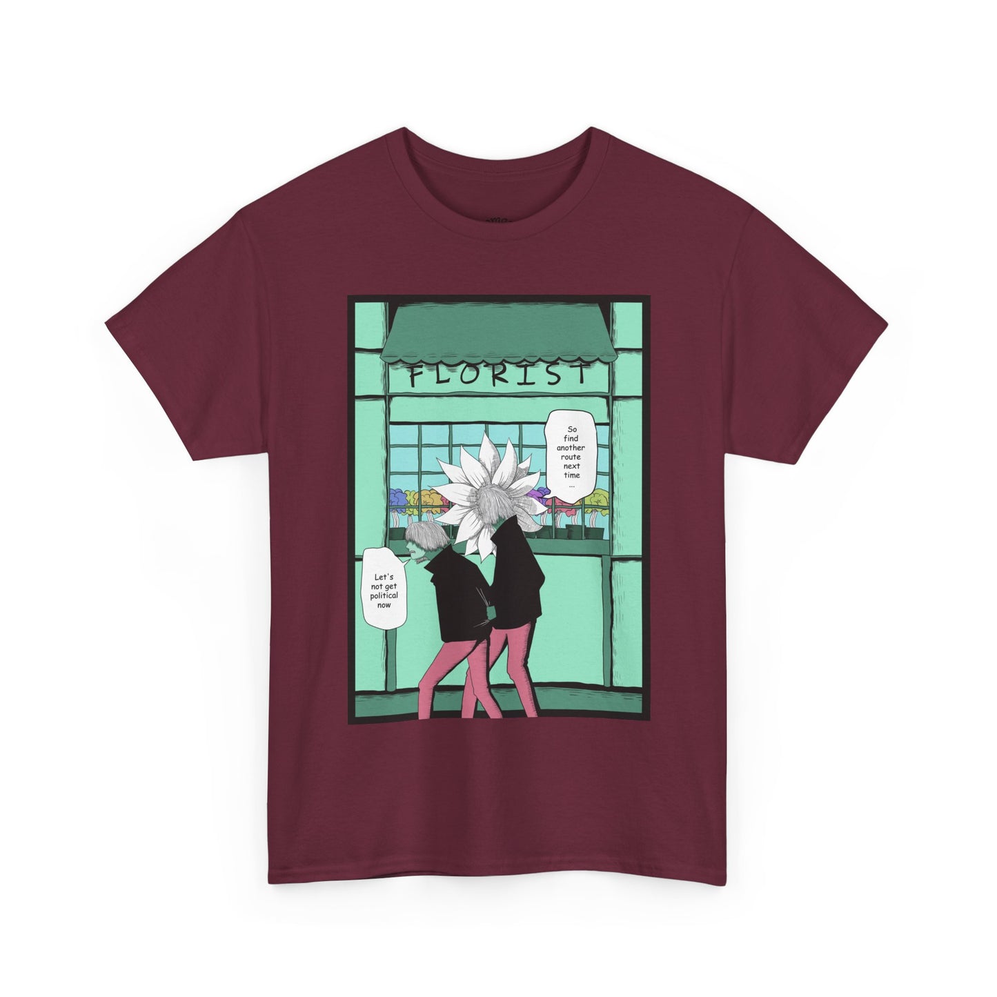 Floral Heads Comic Tee – 'Florist' Graphic T-Shirt