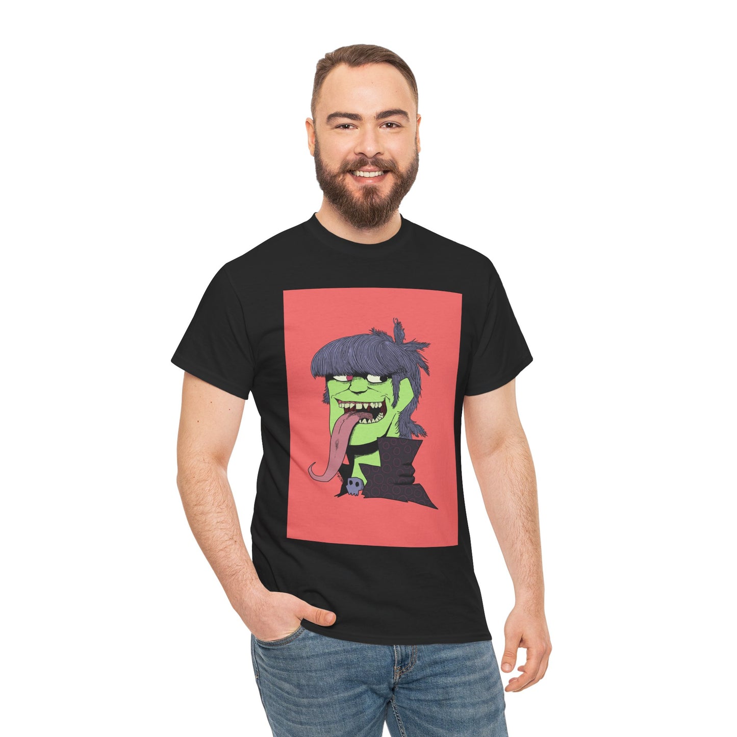 Graphic Tee — Green Punk Monster Illustration