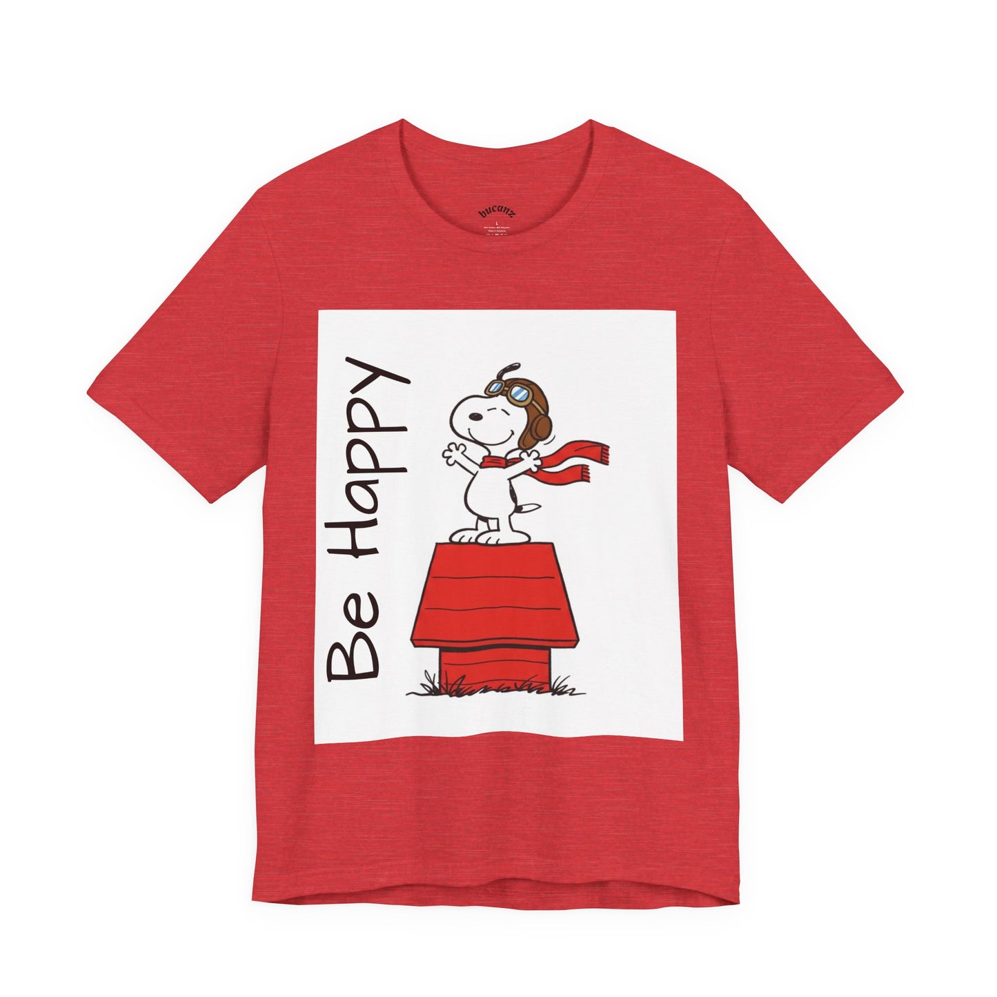 Cute & Inspirational 'Be Happy' Tee for Daily Wear, Fun Gift for Friends, Motivational Shirt, Casual Outfit, Encouraging Apparel