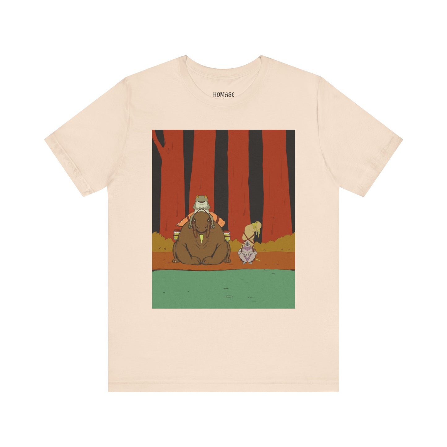 Whimsical Nature Adventure Tee, Cartoon Character Shirt, Graphic Tee for Nature Lovers, Cute Gift for Kids, Unisex Short Sleeve T-Shirt