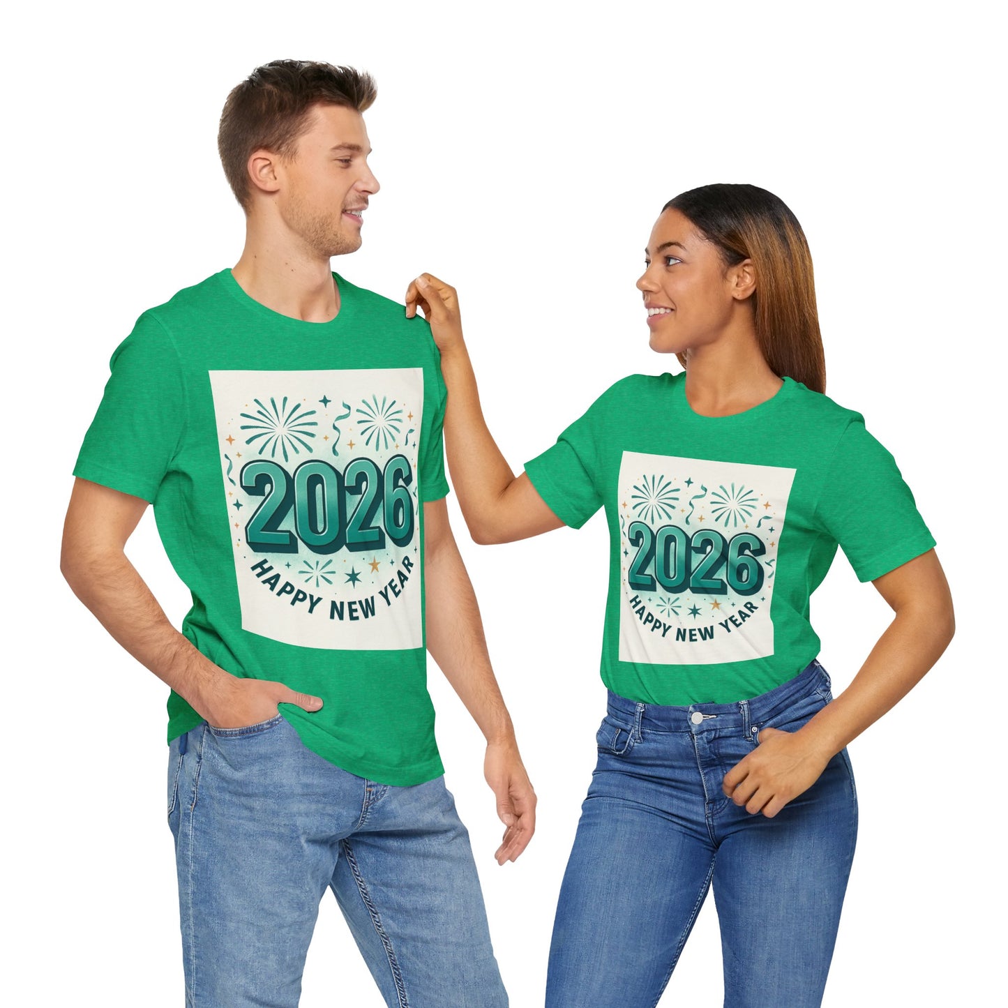 2026 Happy New Year T-Shirt — Festive Fireworks Celebration Tee
