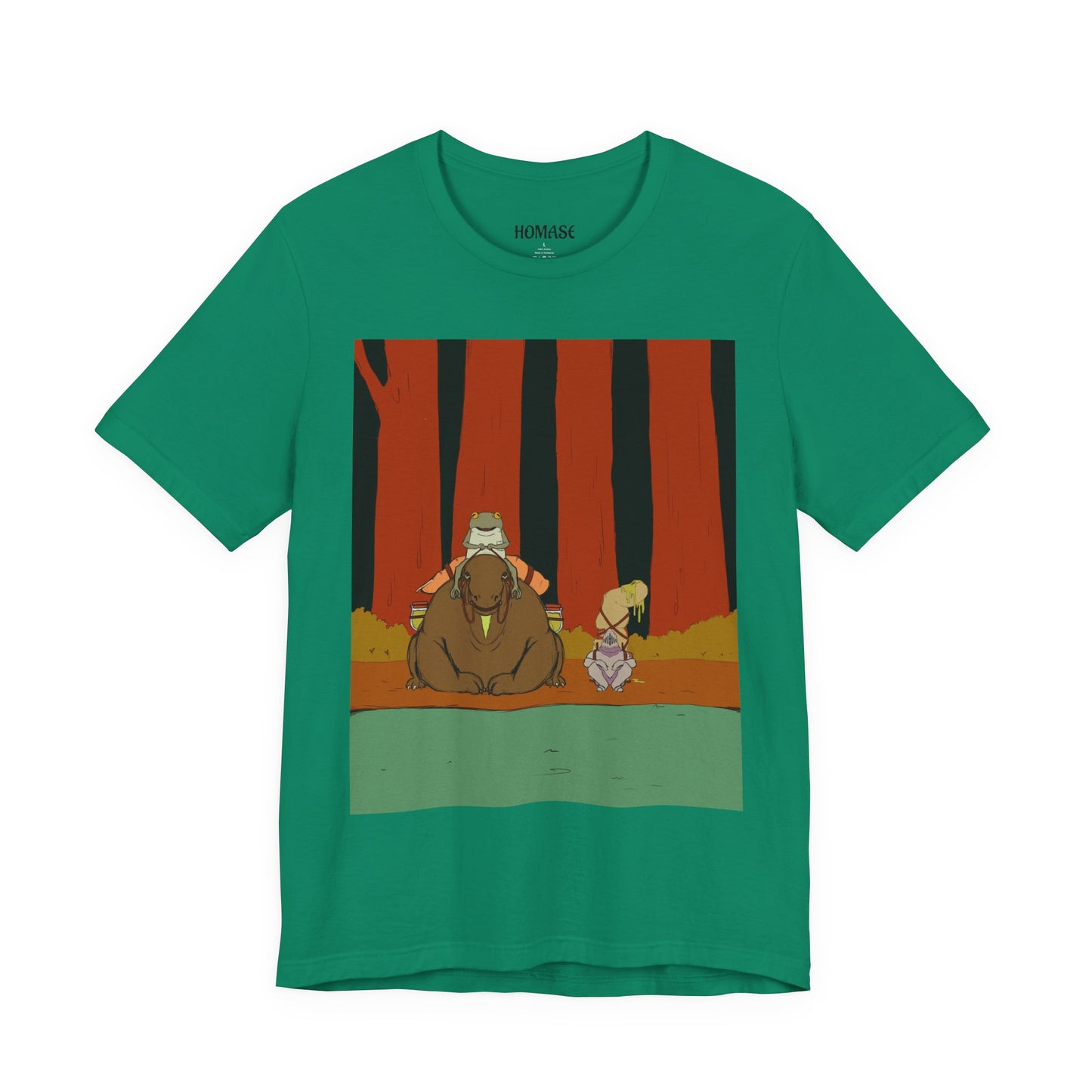 Whimsical Nature Adventure Tee, Cartoon Character Shirt, Graphic Tee for Nature Lovers, Cute Gift for Kids, Unisex Short Sleeve T-Shirt