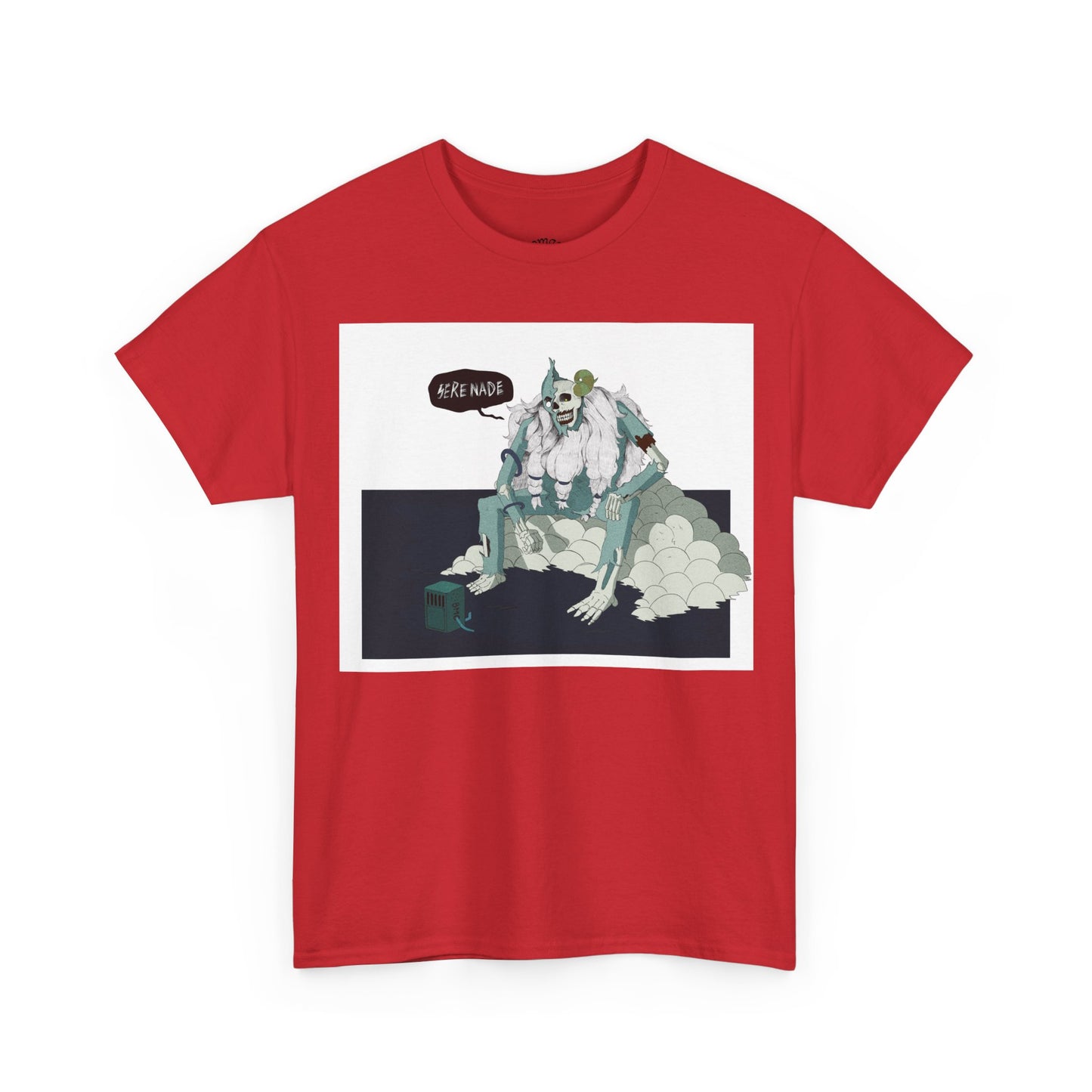T-Shirt — Surreal Frog Monster Illustration with ‘Why Not?’ Speech Bubble