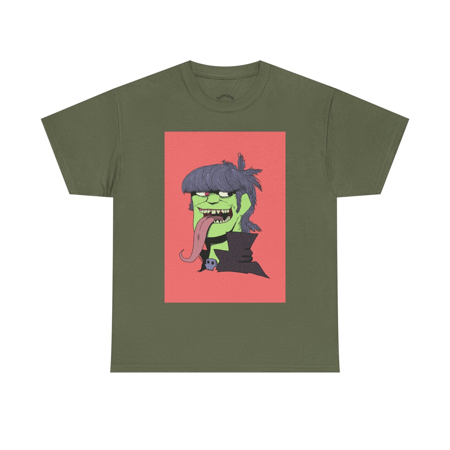Graphic Tee — Green Punk Monster Illustration