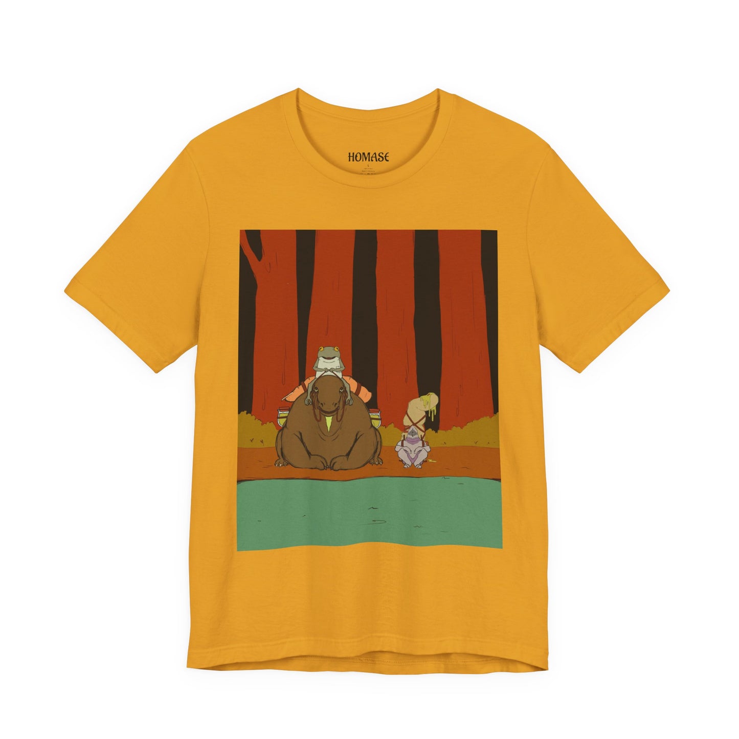 Whimsical Nature Adventure Tee, Cartoon Character Shirt, Graphic Tee for Nature Lovers, Cute Gift for Kids, Unisex Short Sleeve T-Shirt