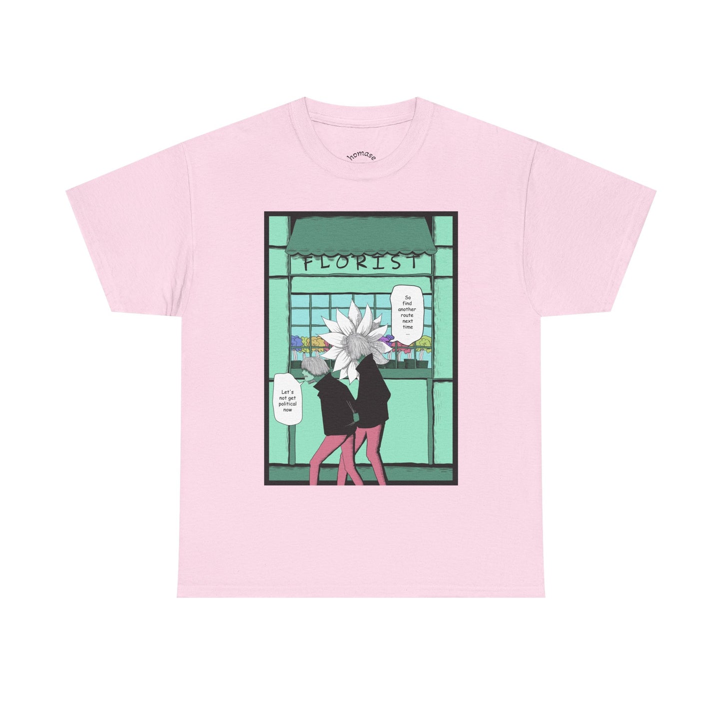 Floral Heads Comic Tee – 'Florist' Graphic T-Shirt