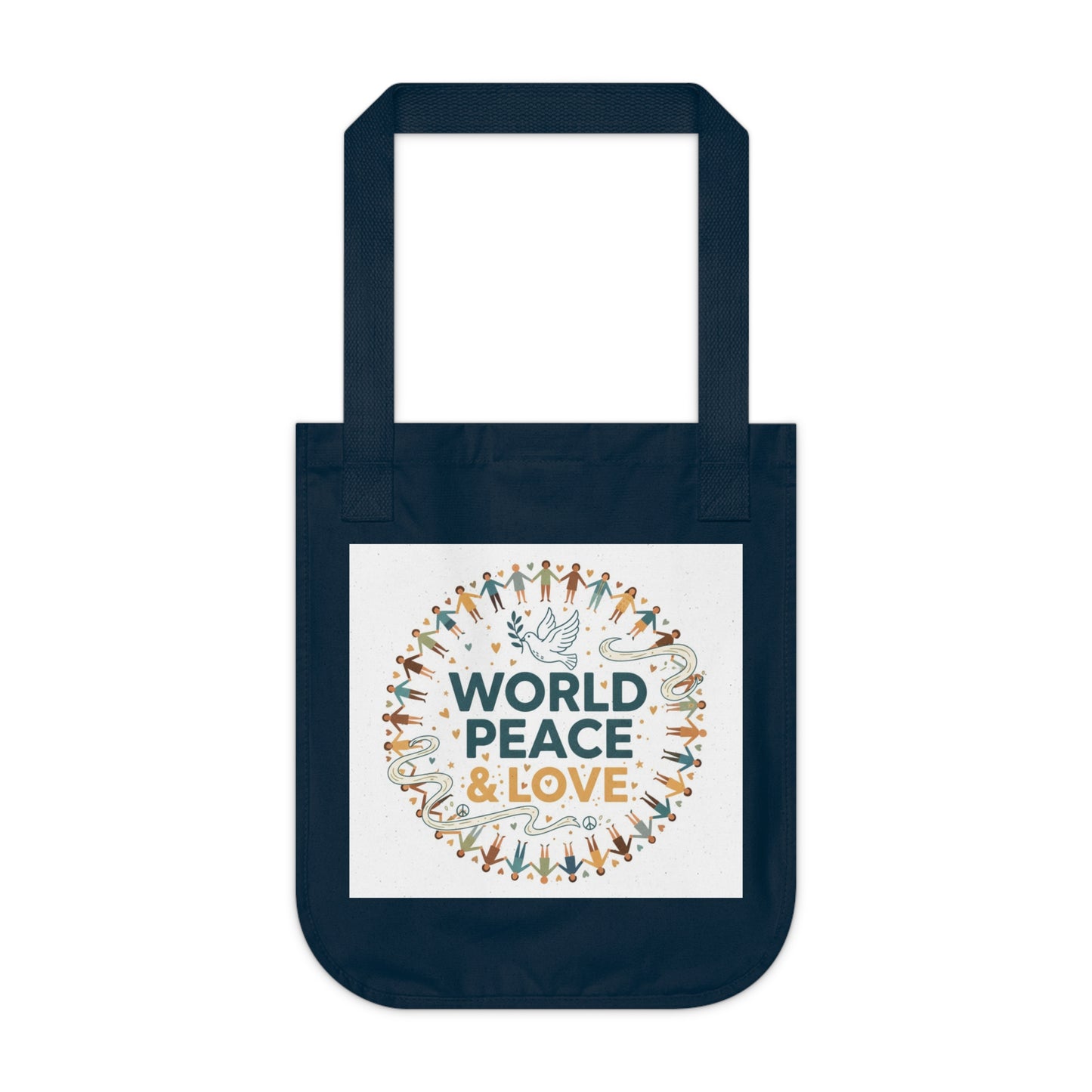 World Peace & Love Organic Canvas Tote Bag