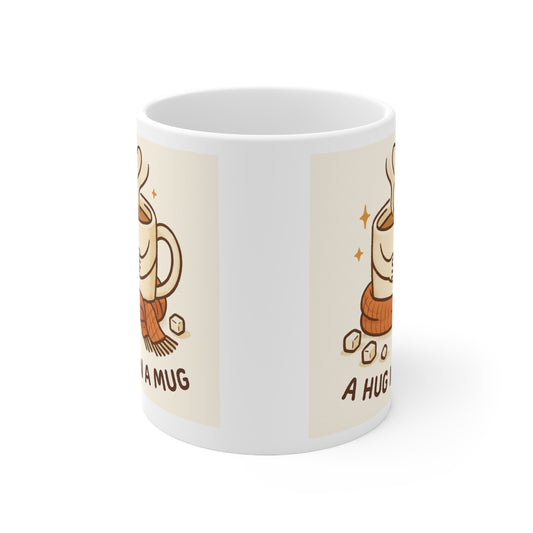 A Hug in a Mug Coffee Mug — Cute Cozy Ceramic Cup (11oz & 15oz)