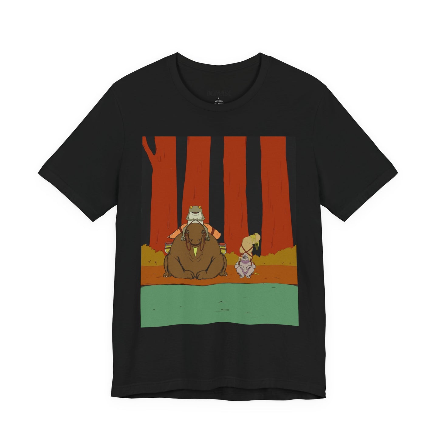 Whimsical Nature Adventure Tee, Cartoon Character Shirt, Graphic Tee for Nature Lovers, Cute Gift for Kids, Unisex Short Sleeve T-Shirt