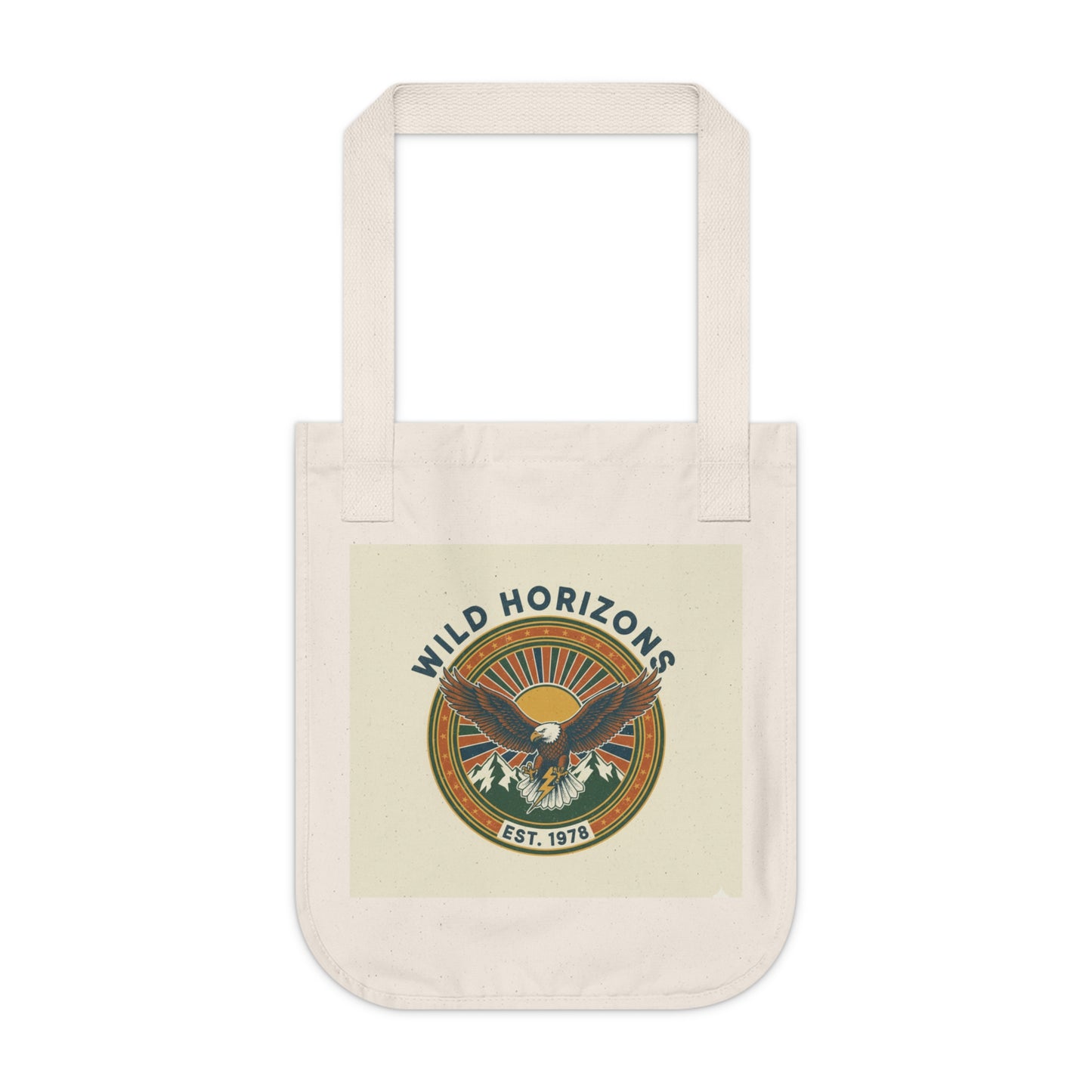 Wild Horizons Organic Canvas Tote Bag - Eco-Friendly Carryall for Adventure Lovers