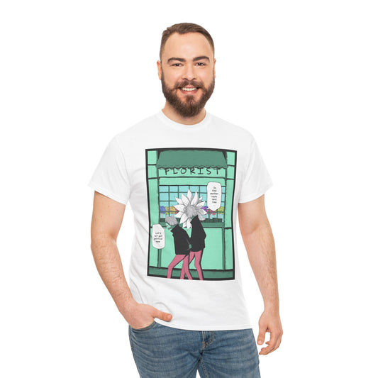 Floral Heads Comic Tee – 'Florist' Graphic T-Shirt