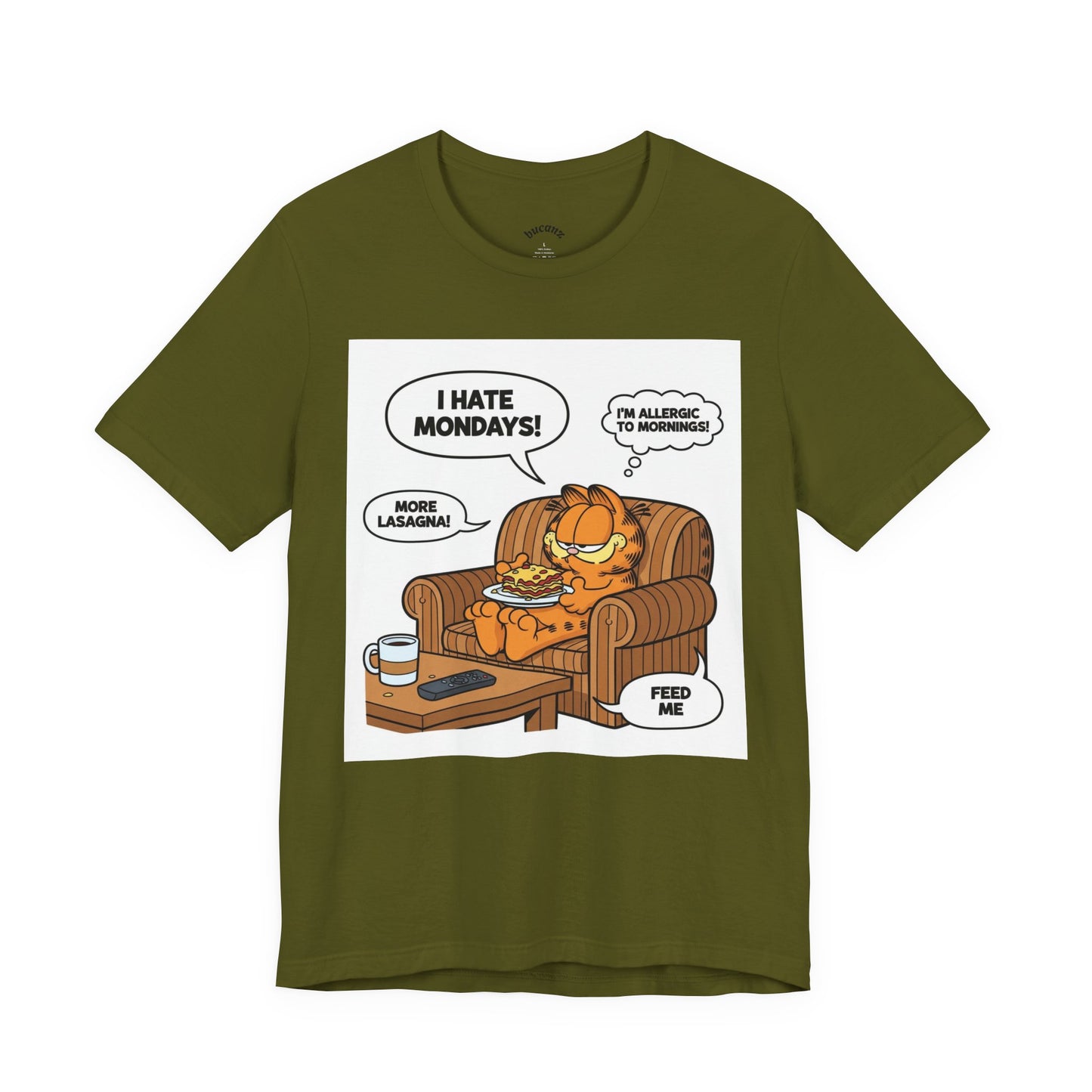 Garfield-Inspired Unisex Tee: I Hate Mondays, Perfect Gift for Cat Lovers, Fun Casual Wear, Humor Tee, Lazy Sunday Shirt, Gift for Him/Her
