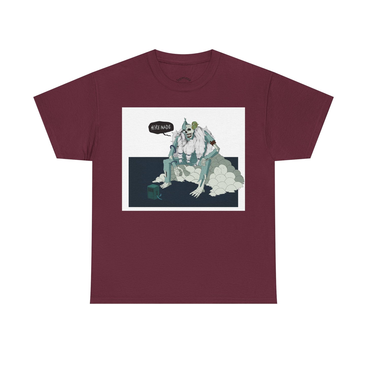 T-Shirt — Surreal Frog Monster Illustration with ‘Why Not?’ Speech Bubble