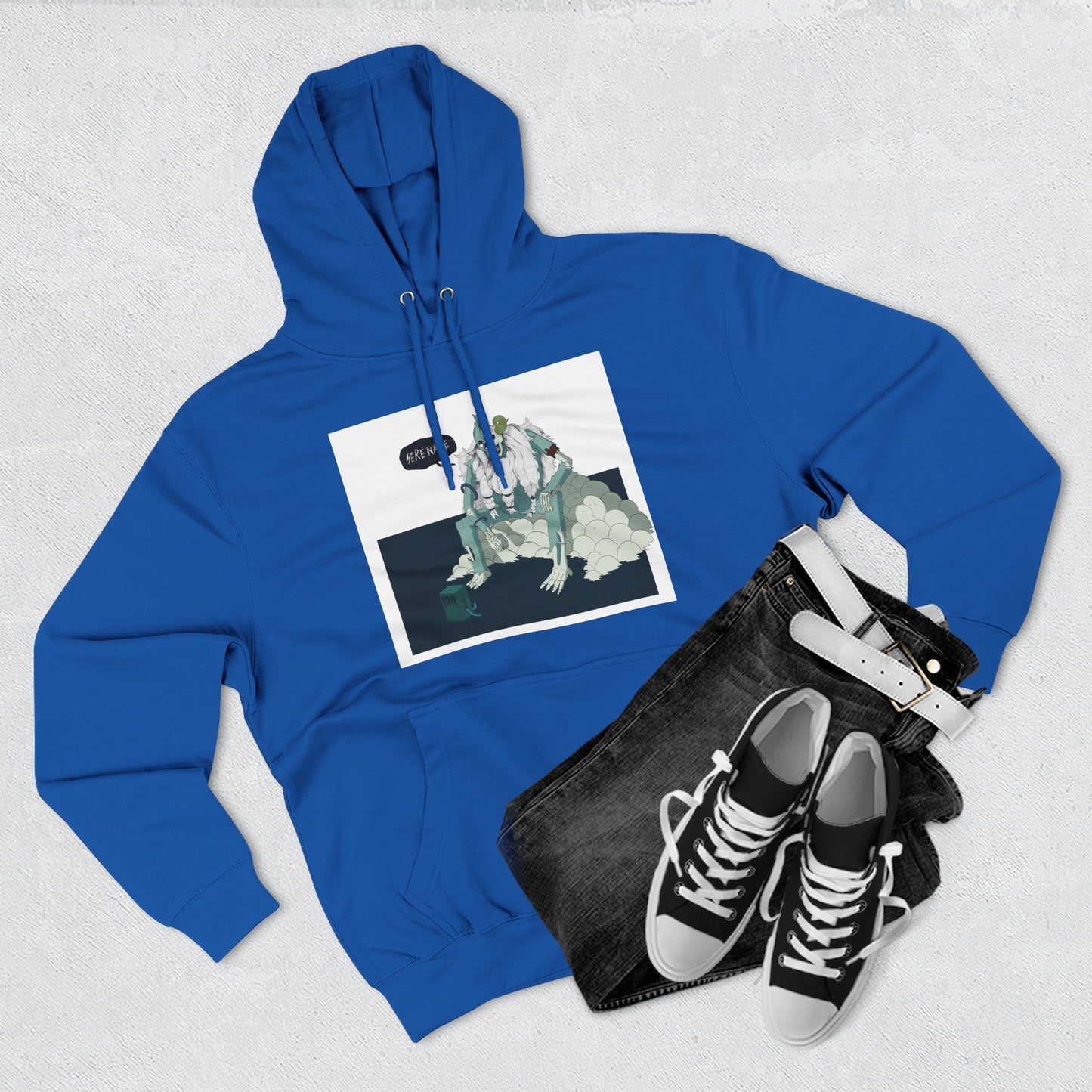 Artistic Fleece Hoodie with 'Homase' Design - Cozy Casual Wear