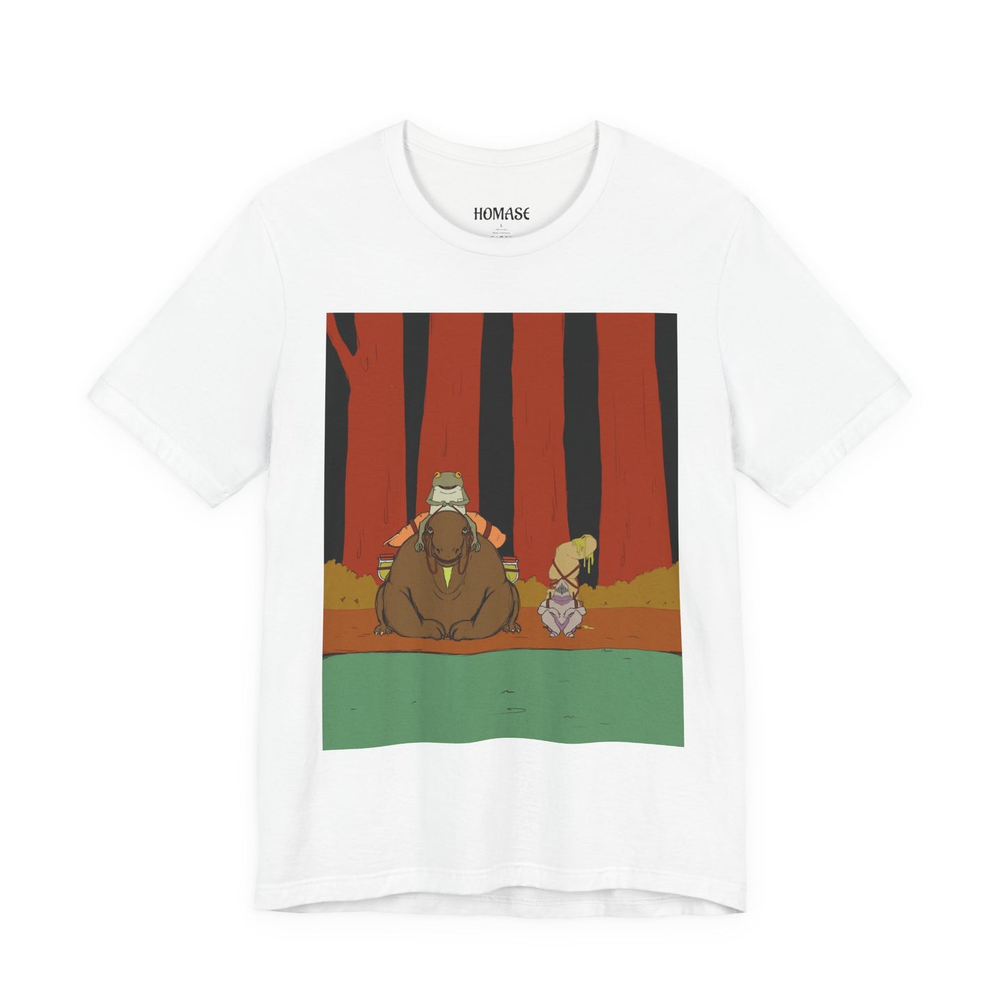 Whimsical Nature Adventure Tee, Cartoon Character Shirt, Graphic Tee for Nature Lovers, Cute Gift for Kids, Unisex Short Sleeve T-Shirt