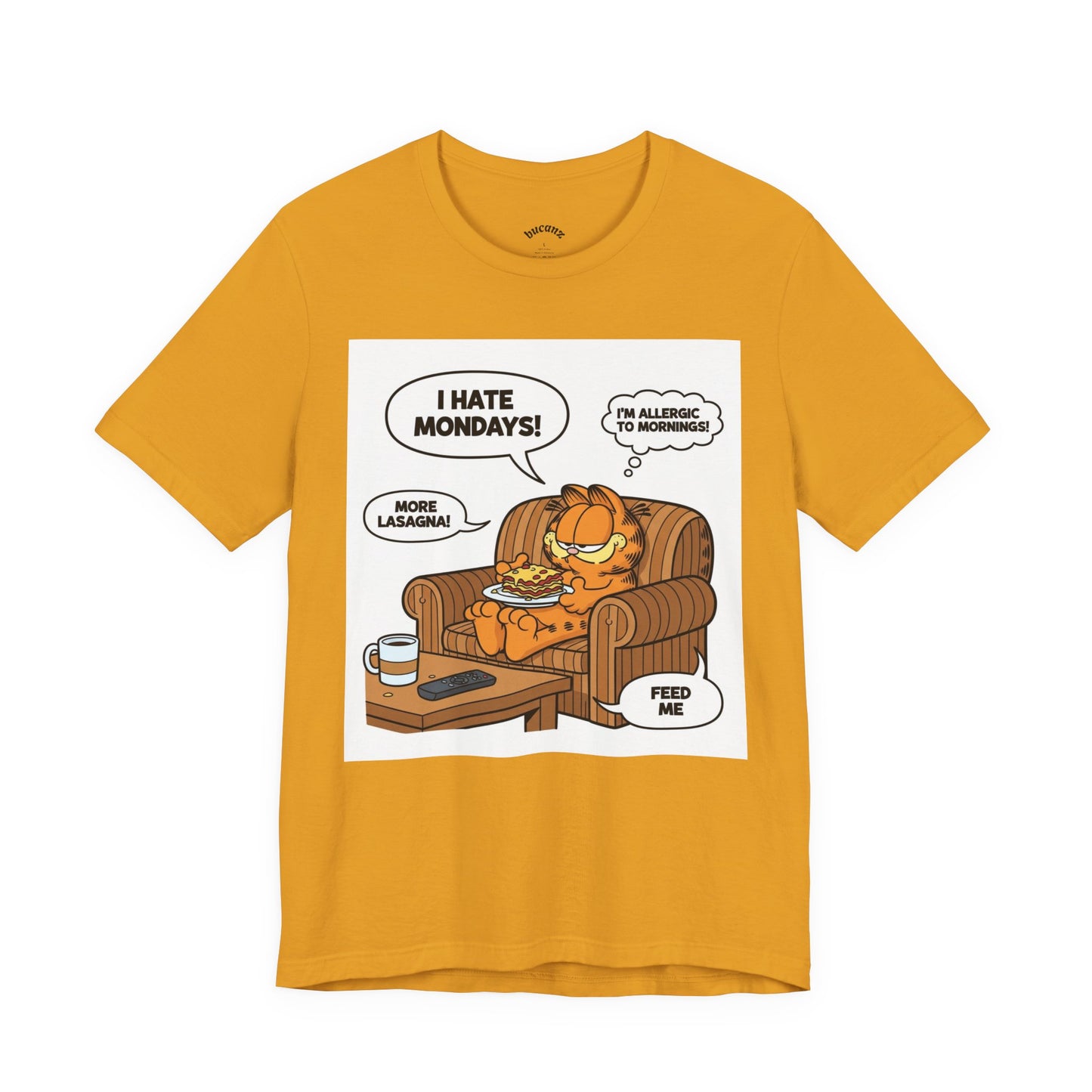 Garfield-Inspired Unisex Tee: I Hate Mondays, Perfect Gift for Cat Lovers, Fun Casual Wear, Humor Tee, Lazy Sunday Shirt, Gift for Him/Her