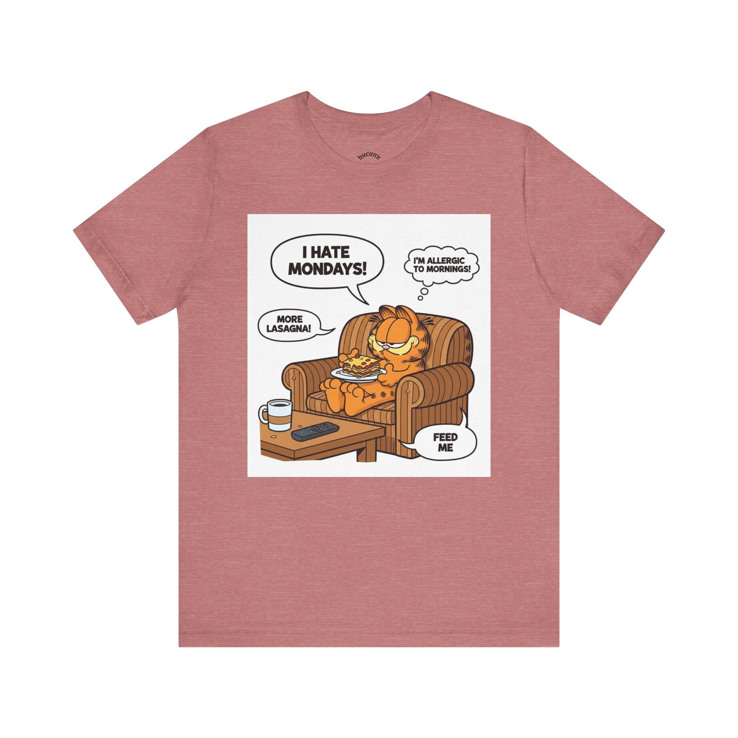 Garfield-Inspired Unisex Tee: I Hate Mondays, Perfect Gift for Cat Lovers, Fun Casual Wear, Humor Tee, Lazy Sunday Shirt, Gift for Him/Her