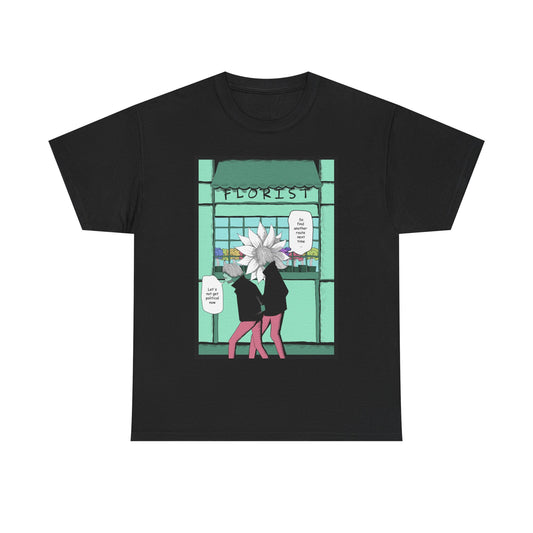Floral Heads Comic Tee – 'Florist' Graphic T-Shirt